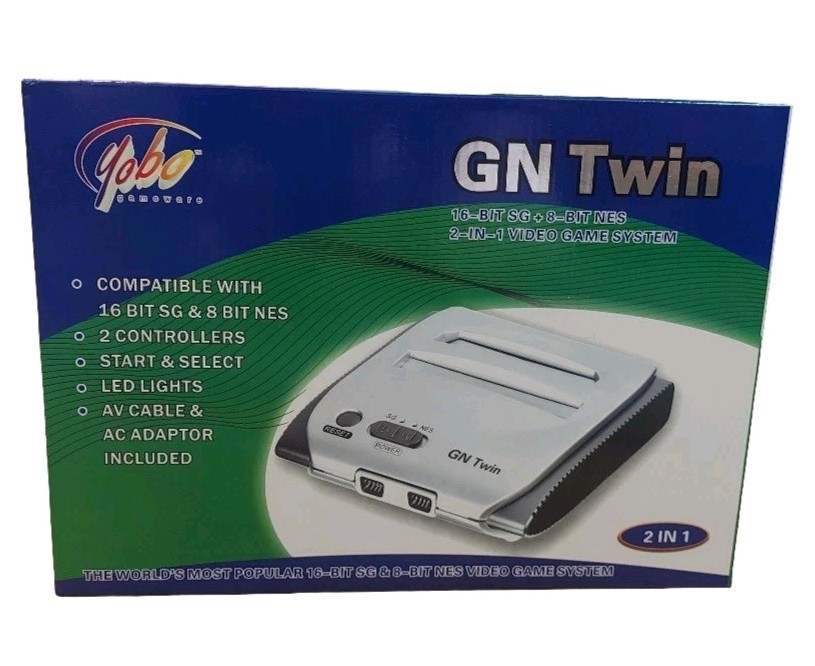 NEW Yobo GN-TWIN Console For Vintage SEGA GENESIS & NINTENDO NES Game Cartridges