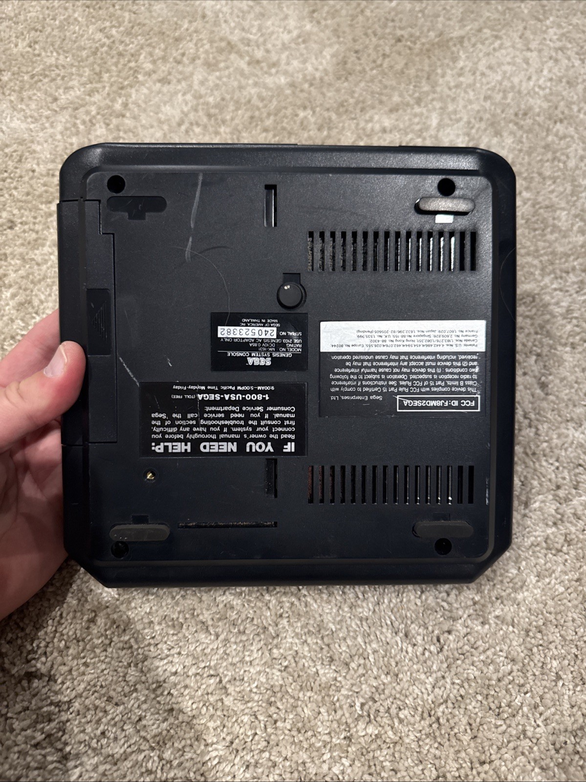 Sega Genesis Black Console Only, MK-1631 Gen 2