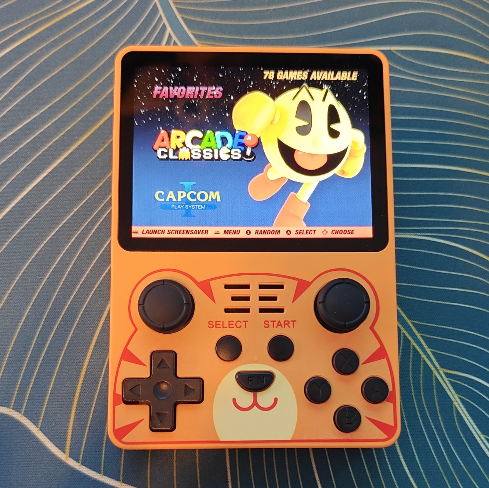 Powkiddy RGB20S Orange/Black Handheld System 64GB TONS OF GAMES
