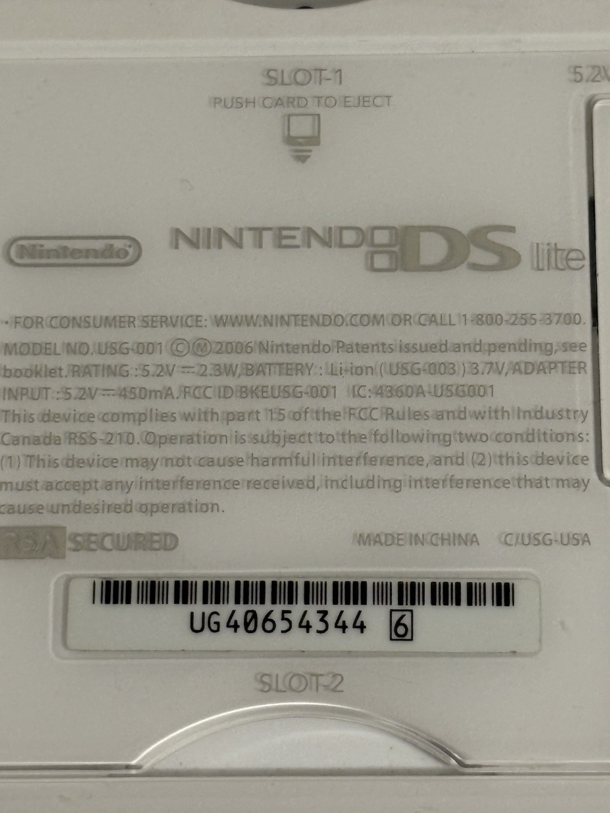Nintendo DS Lite White Broken Hinge Works Plays Both Sides Parts Or Repair READ
