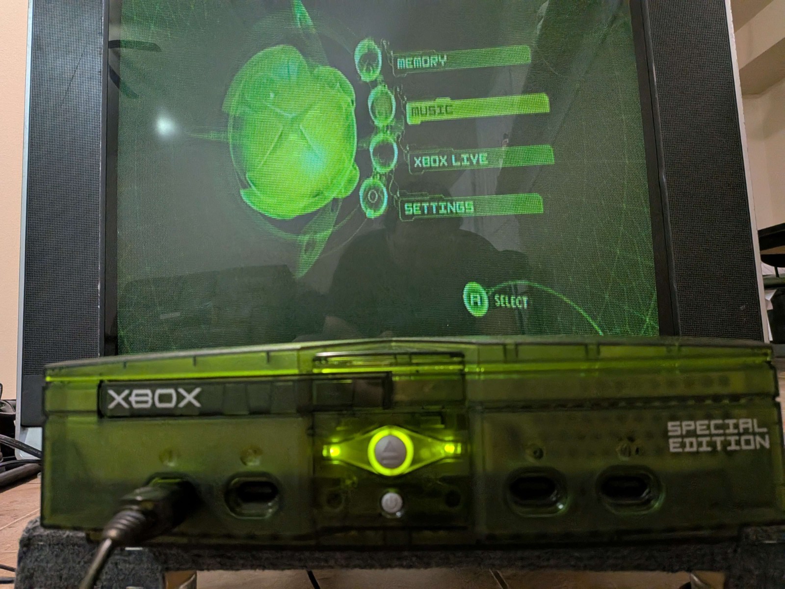 original xbox halo special edition green console NTSC – Working Tested