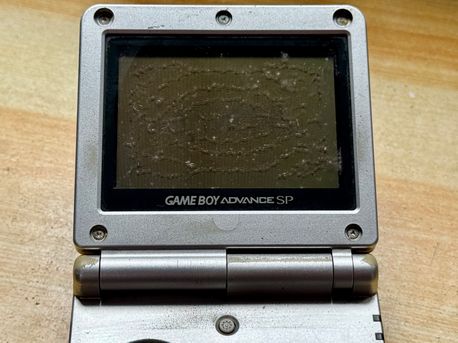 Nintendo Gameboy Advance SP AGS001 Metal Silver Handheld w/ USB Cable & Battery