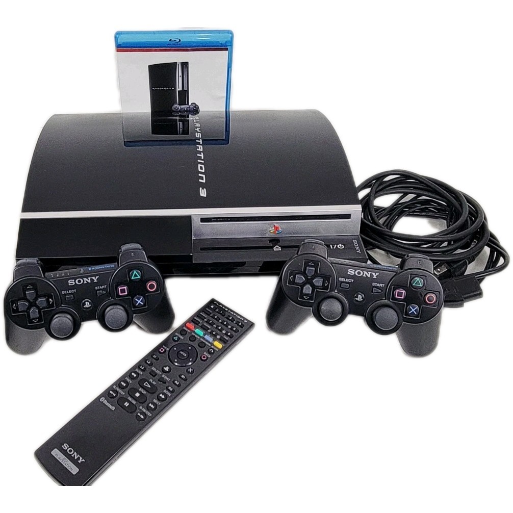Sony PS3 Playstation 3 Video Game Console 2 Remotes & Remote Control Included