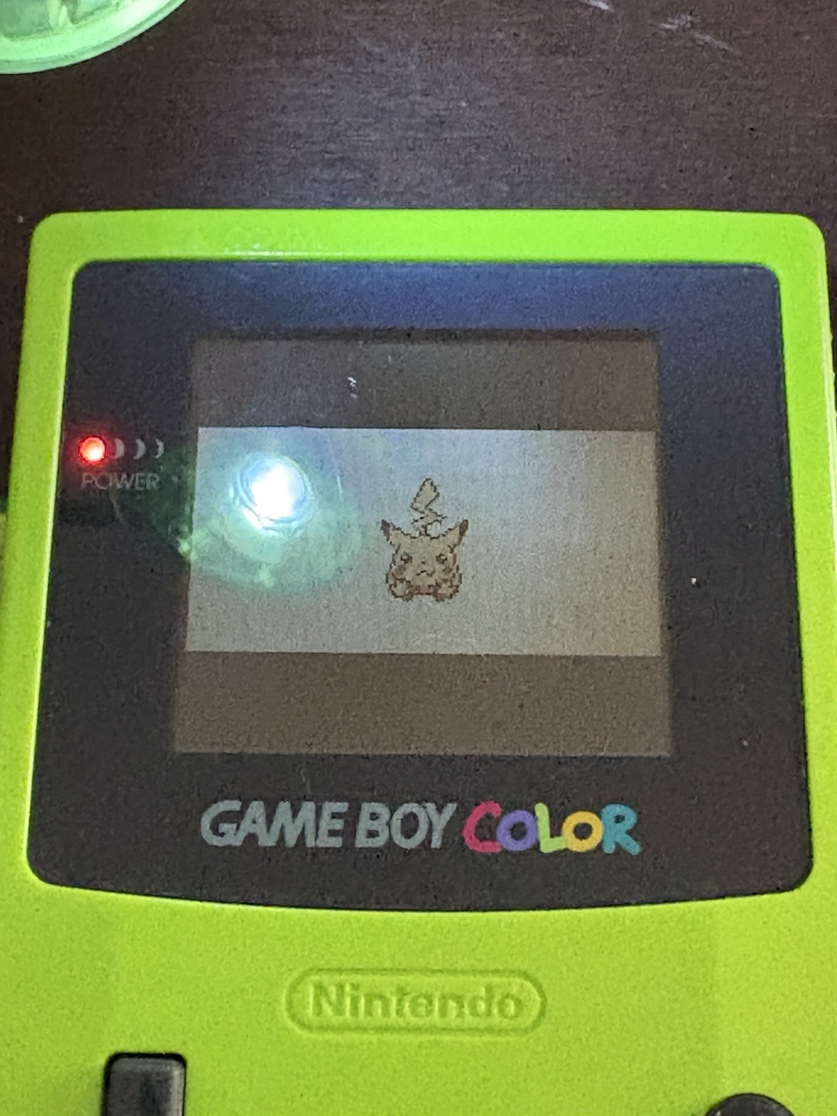 Game Boy Color Lime Green Kiwi Handheld Console System Authentic /Pokemon yellow