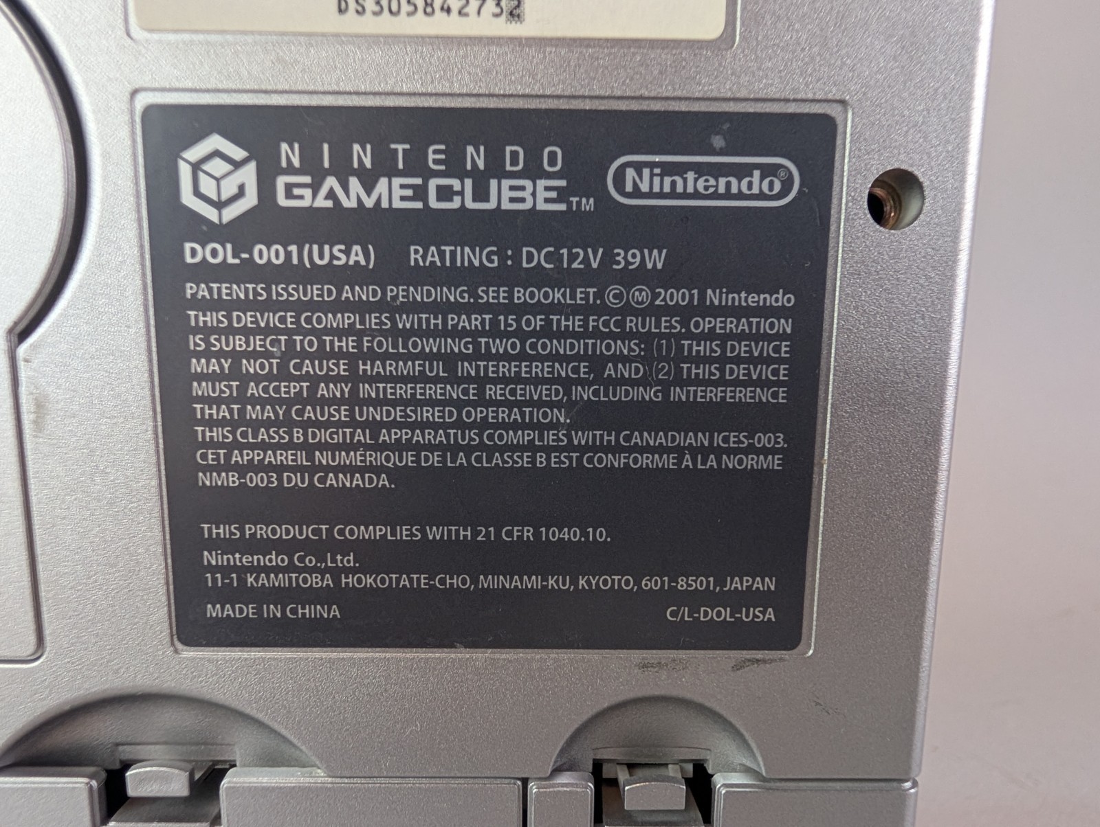 OEM Nintendo GameCube DOL-101 Silver Console + Cords WORKS!