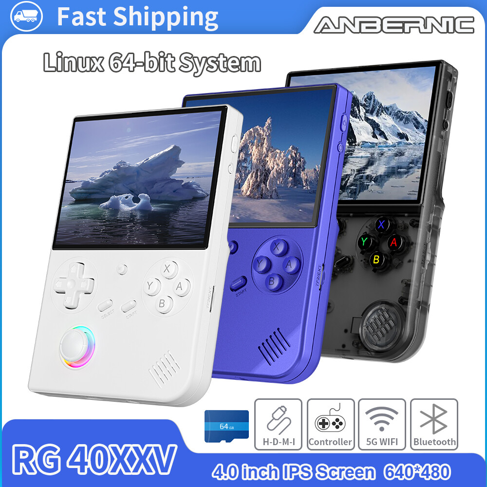 ANBERNIC RG 40XXV 4.0′ IPS handheld Game Console Linux 64-Bit 64G 5K+Games Gifts