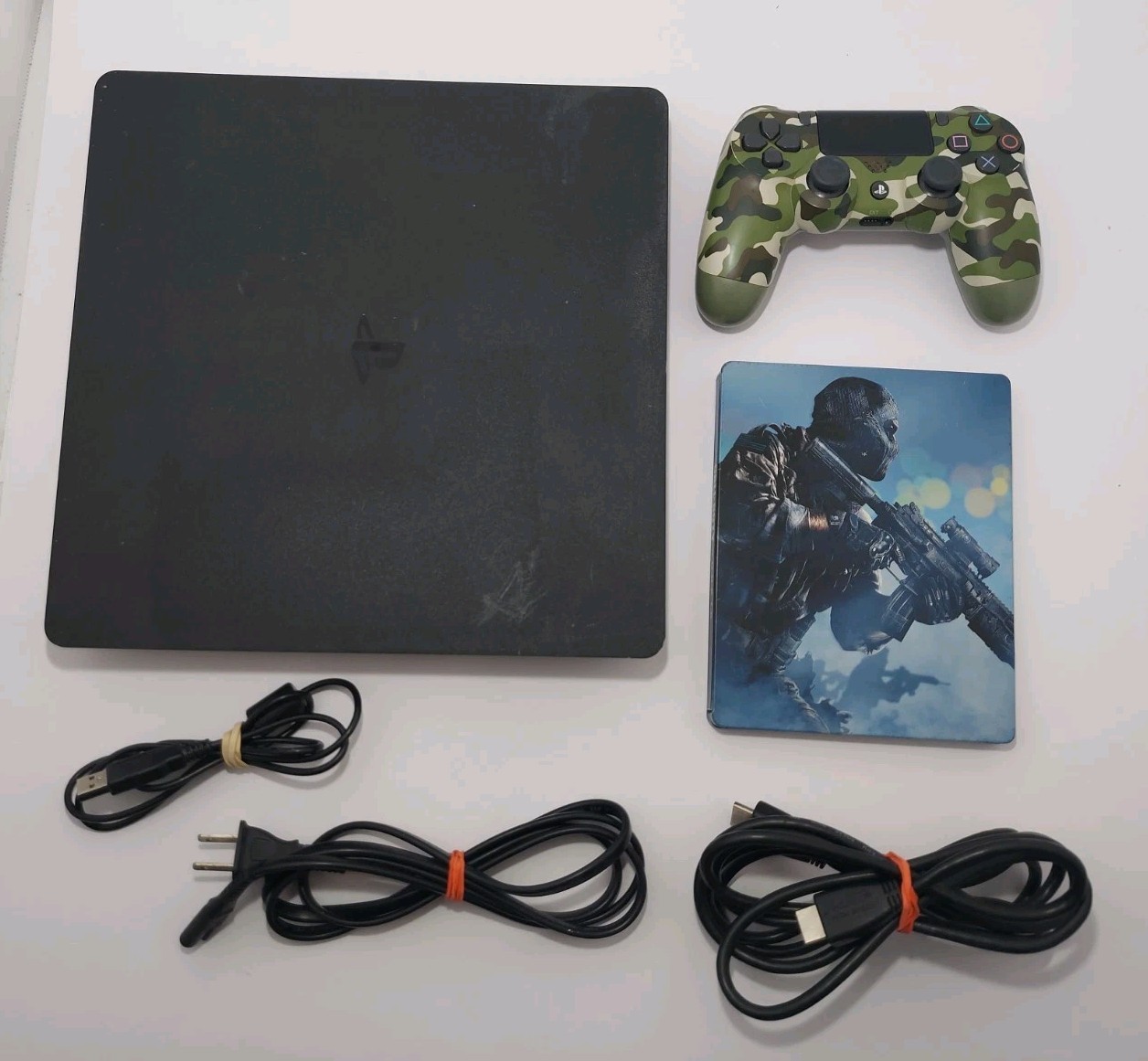 Sony PlayStation 4 Slim 1TB Console System Bundle With Game + Controller -Tested