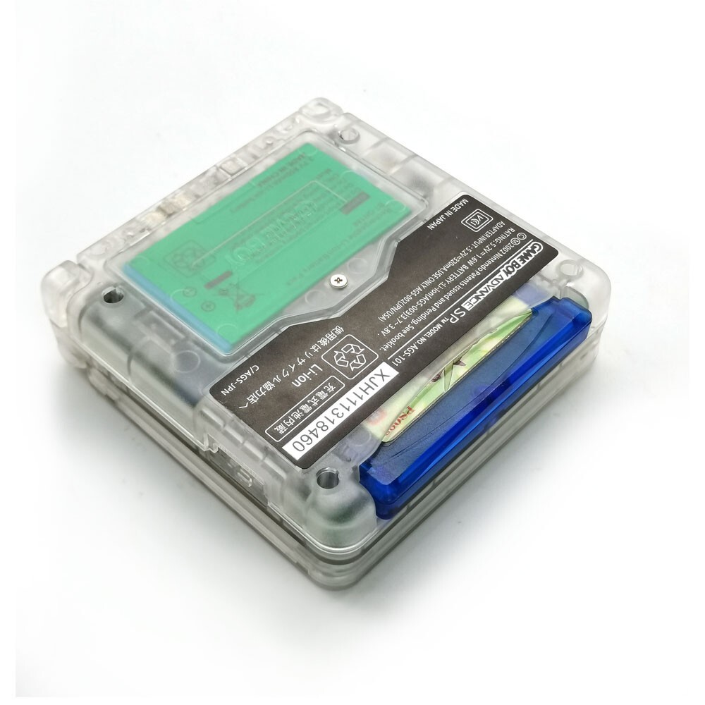 Clear White Gameboy GBA SP V5 IPS Laminated Screen Console 720×480 Retro Pixel