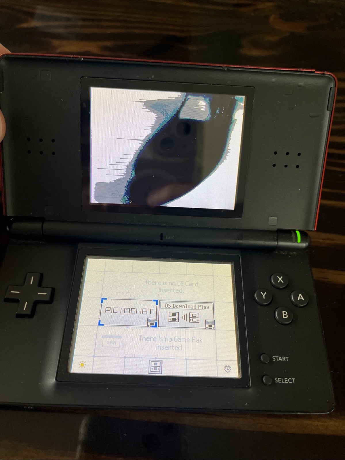 Nintendo DS Lite Console Red Black Broken For Parts Or Repair Only