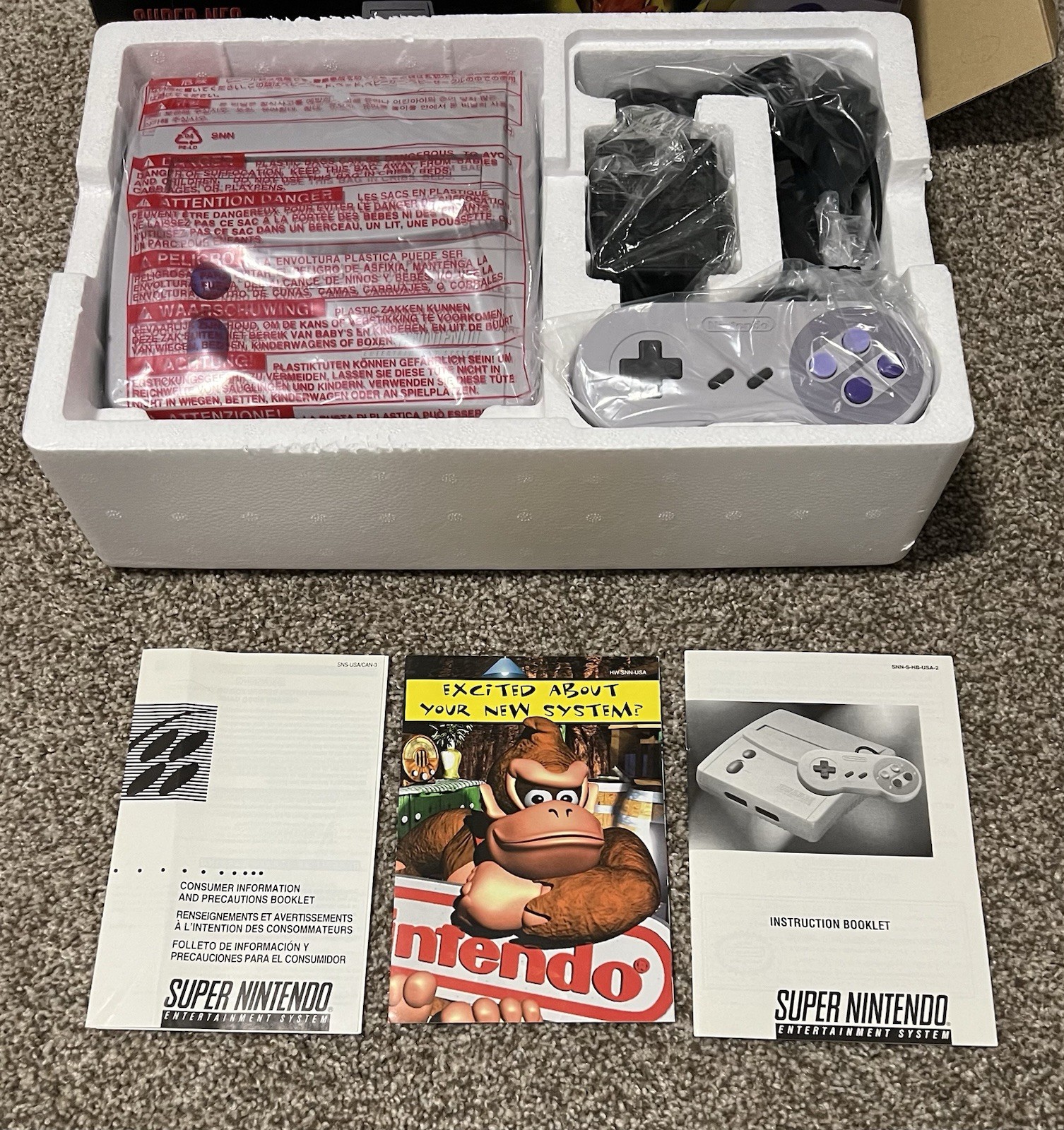 Super Nintendo Jr System Console CIB Bonus Controller Offer Variant Target SNES