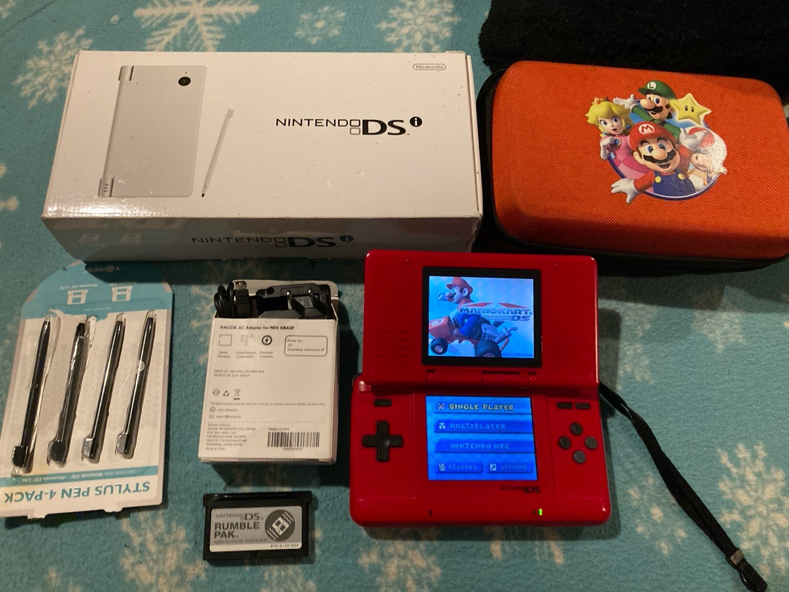 Nintendo DS Red Handheld Dual Screen Console with EVOLUTION MULTI-GAMES ON 2GB
