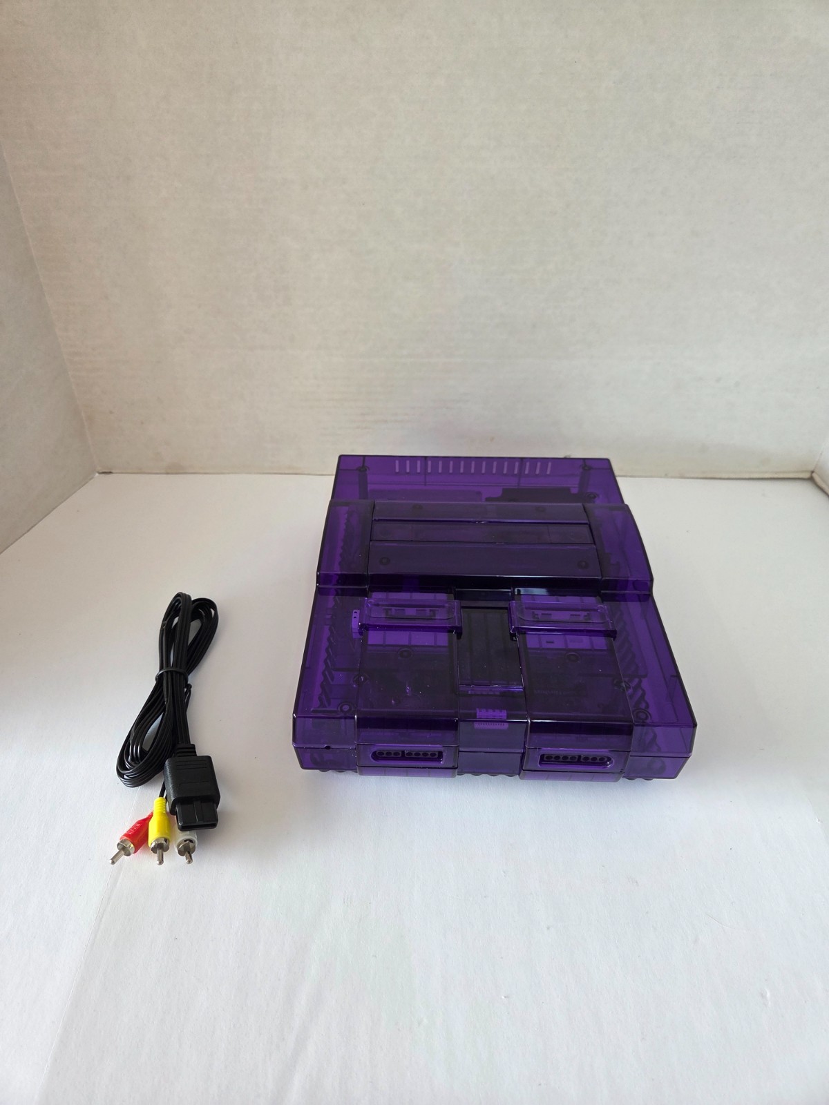 Custom Super Nintendo Console Transparent Purple with Power Supply
