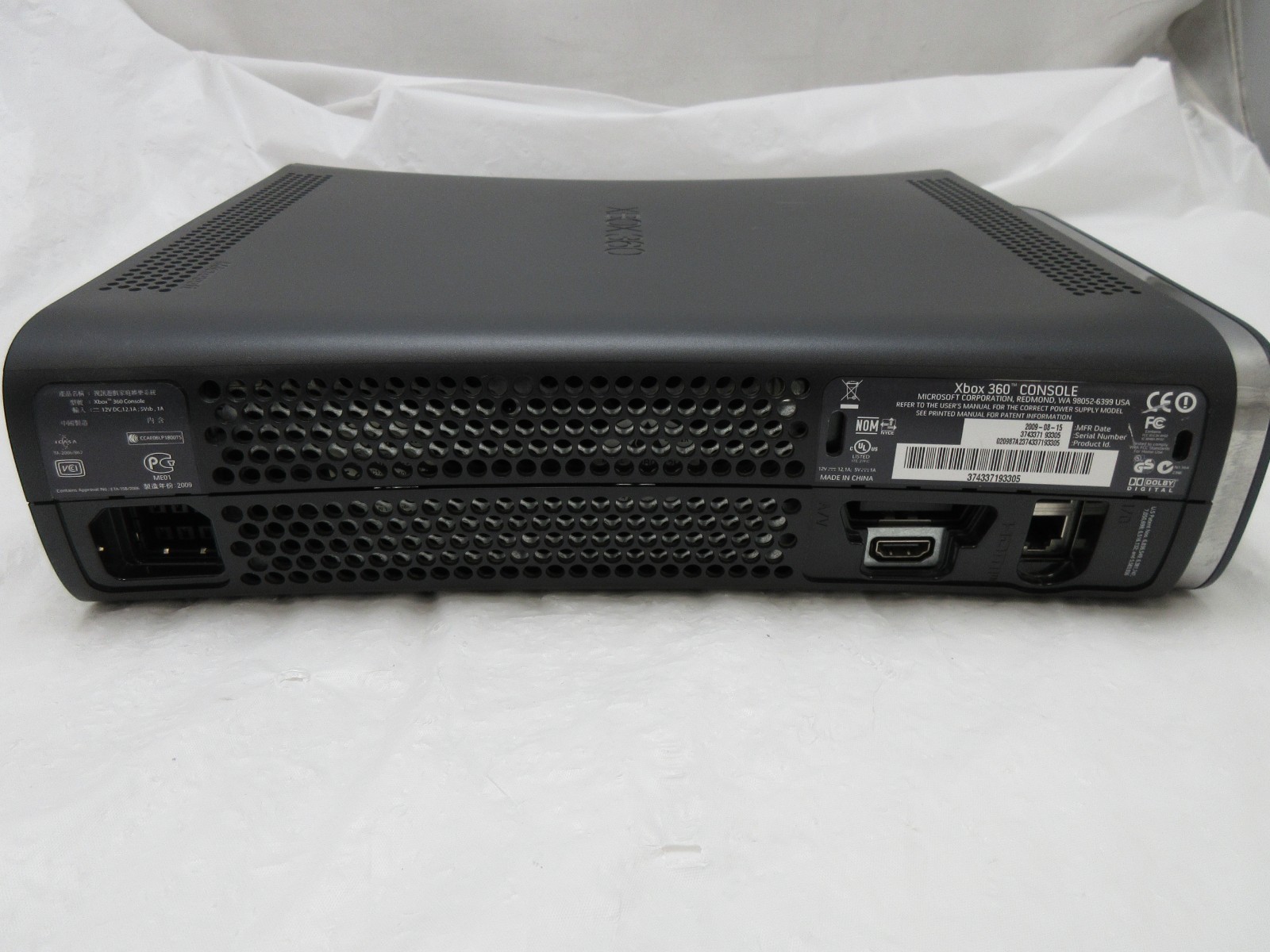 Microsoft XBox 360 : 120GB HDD : Black : Console w/ Power Adapter : Grade B