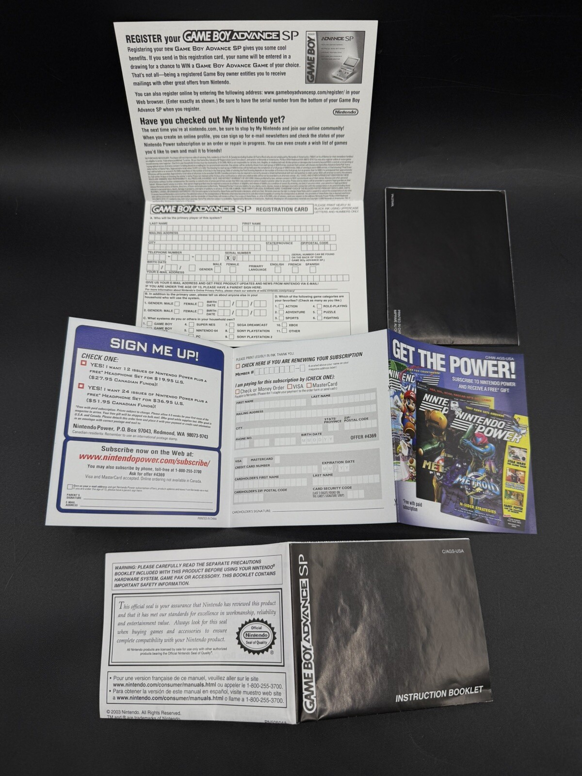 Nintendo Game Boy Advance SP Silver AGS-001 CIB GBA Complete NM MINTY ALL ORG