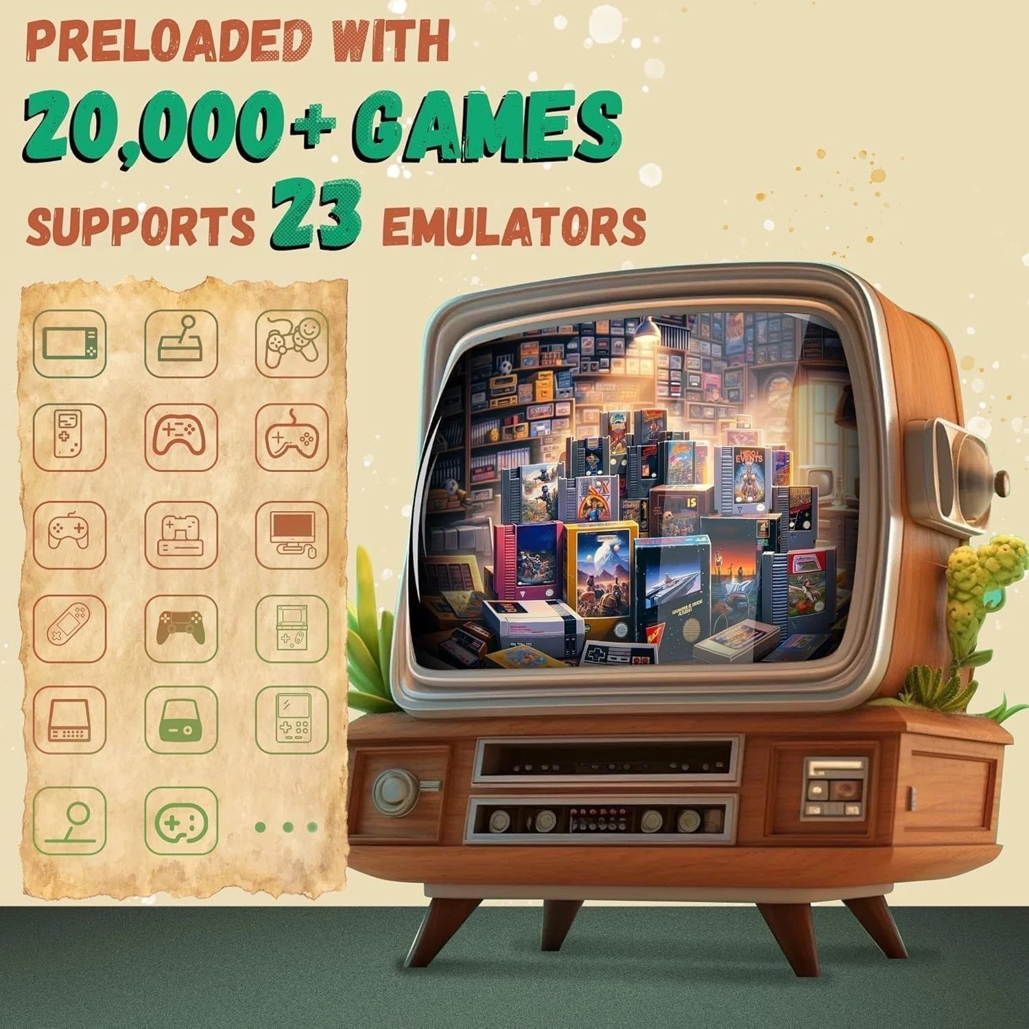 Ultimate Retro Game Stick: Built-in 23 Emulators & 4K HDMI for Gaming Bliss