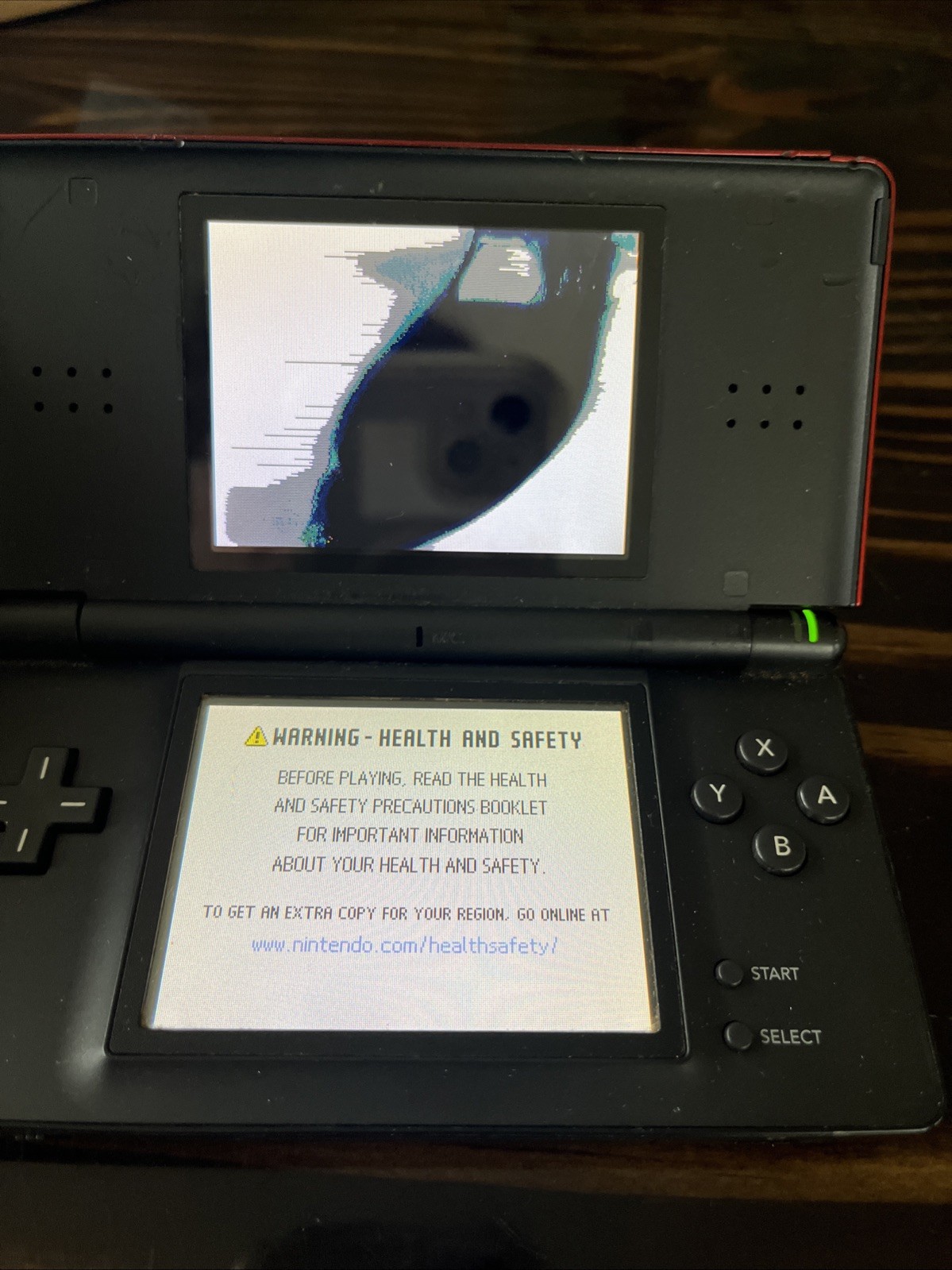 Nintendo DS Lite Console Red Black Broken For Parts Or Repair Only