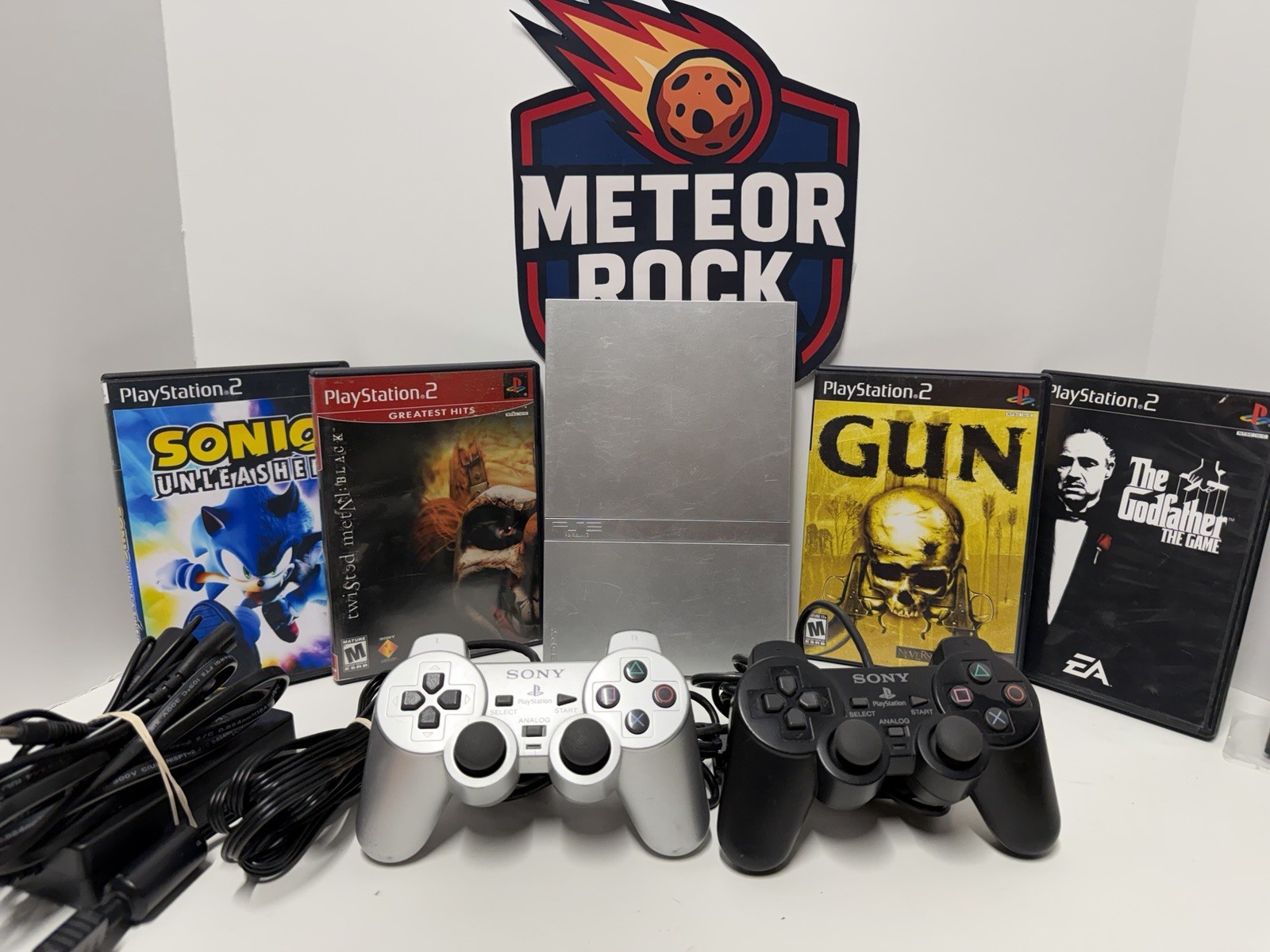 Sony PlayStation 2 Slim SILVER Console Bundle SCPH-77001 Tested – Ships Today.