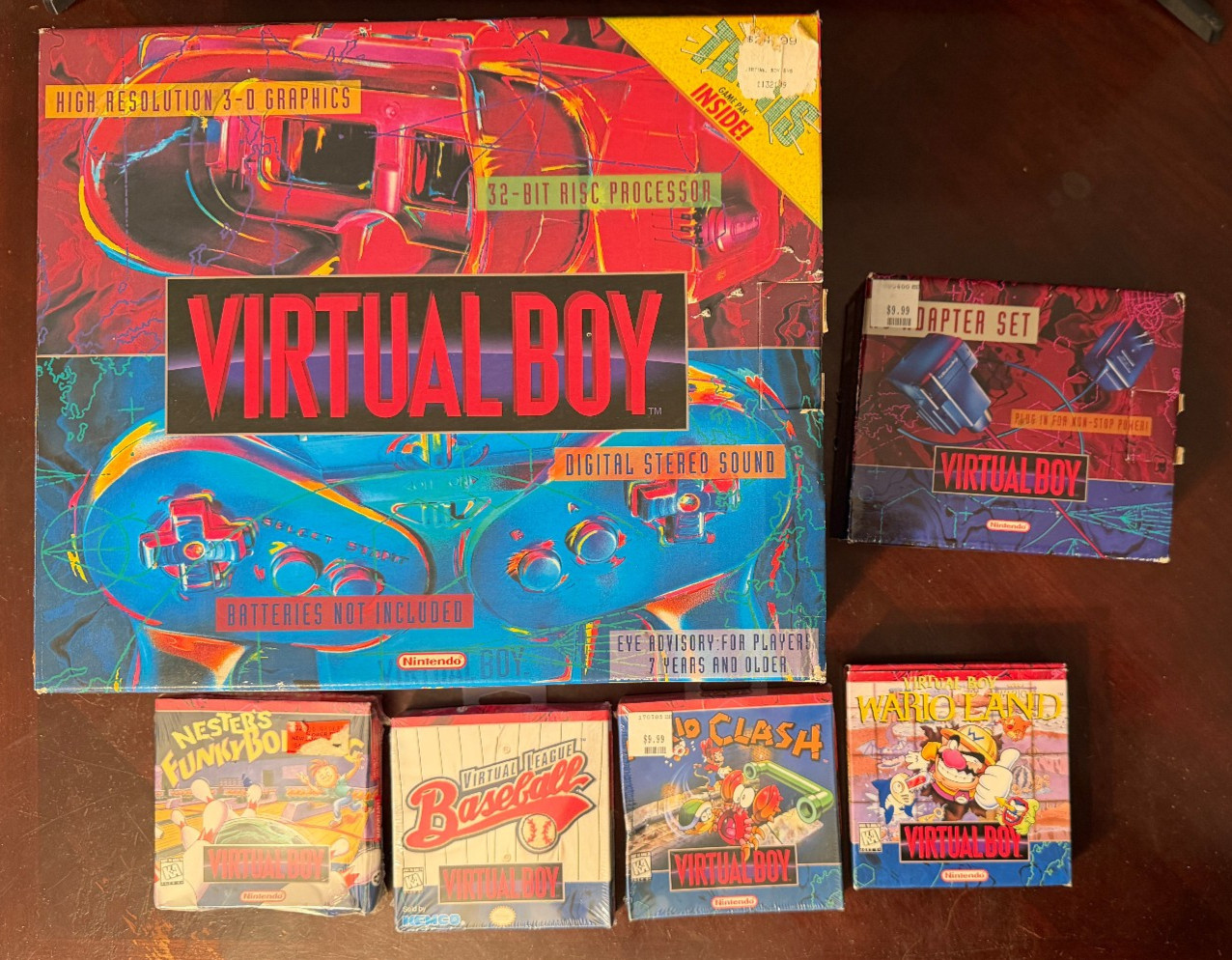 Nintendo Virtual Boy Console CIB w/AC Adapter, 5 games, Near Mint Cond