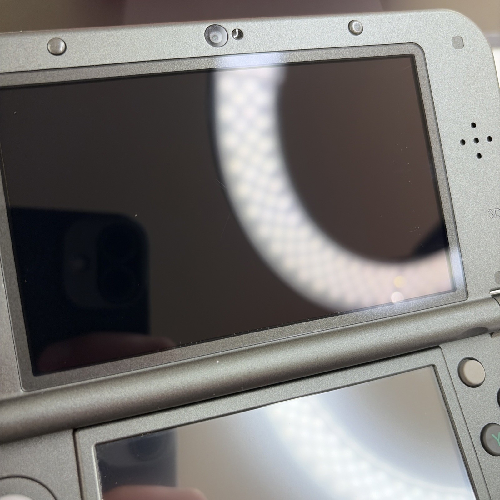 New Nintendo 3DS XL Gray Black Console W Charger Stylus US Version Bottom IPS