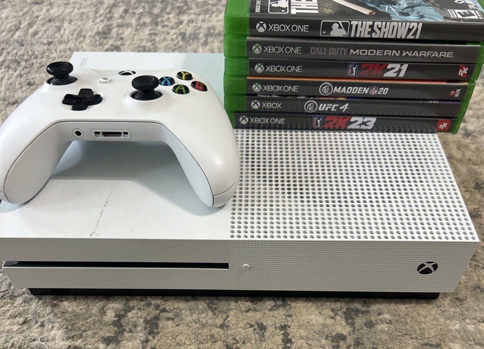 Microsoft Xbox One S 1TB Console White/1 Controller/HDMI Cable 6 Games Bundle