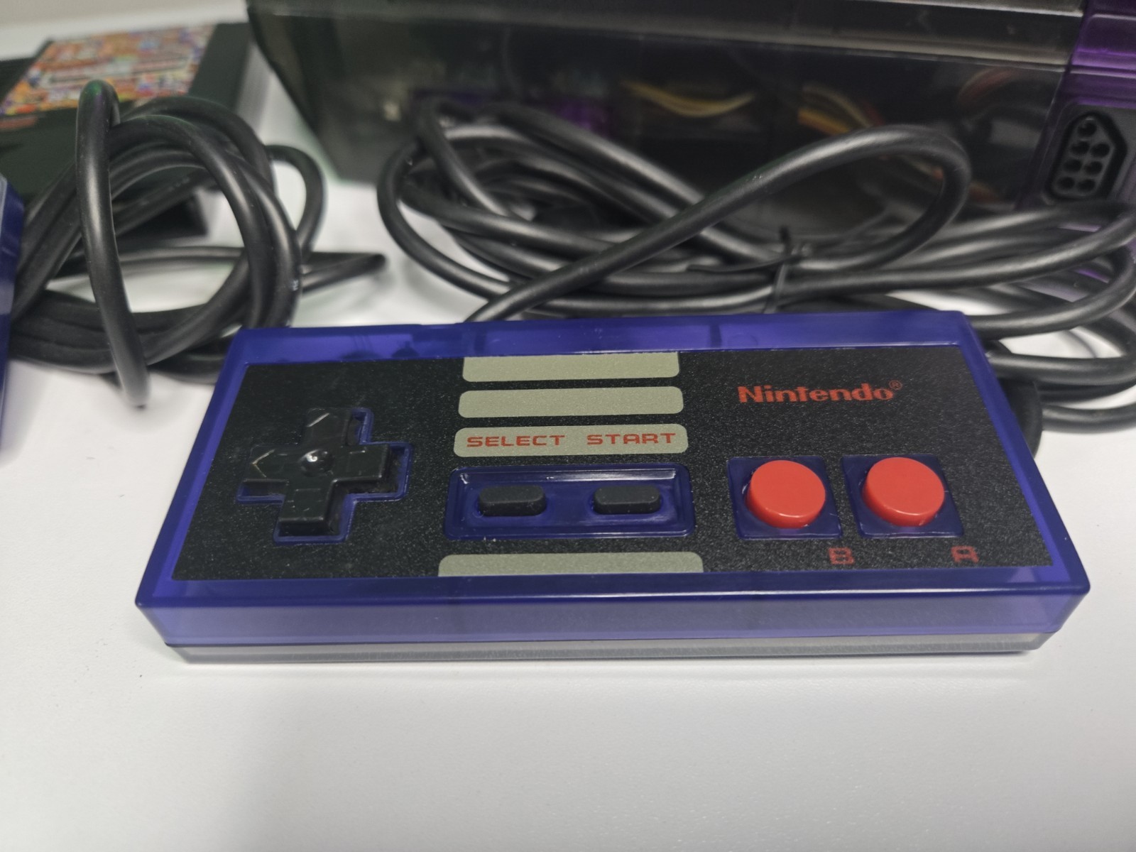 Clear Black / Purple Nintendo Entertainment System NES Console Games Bundle