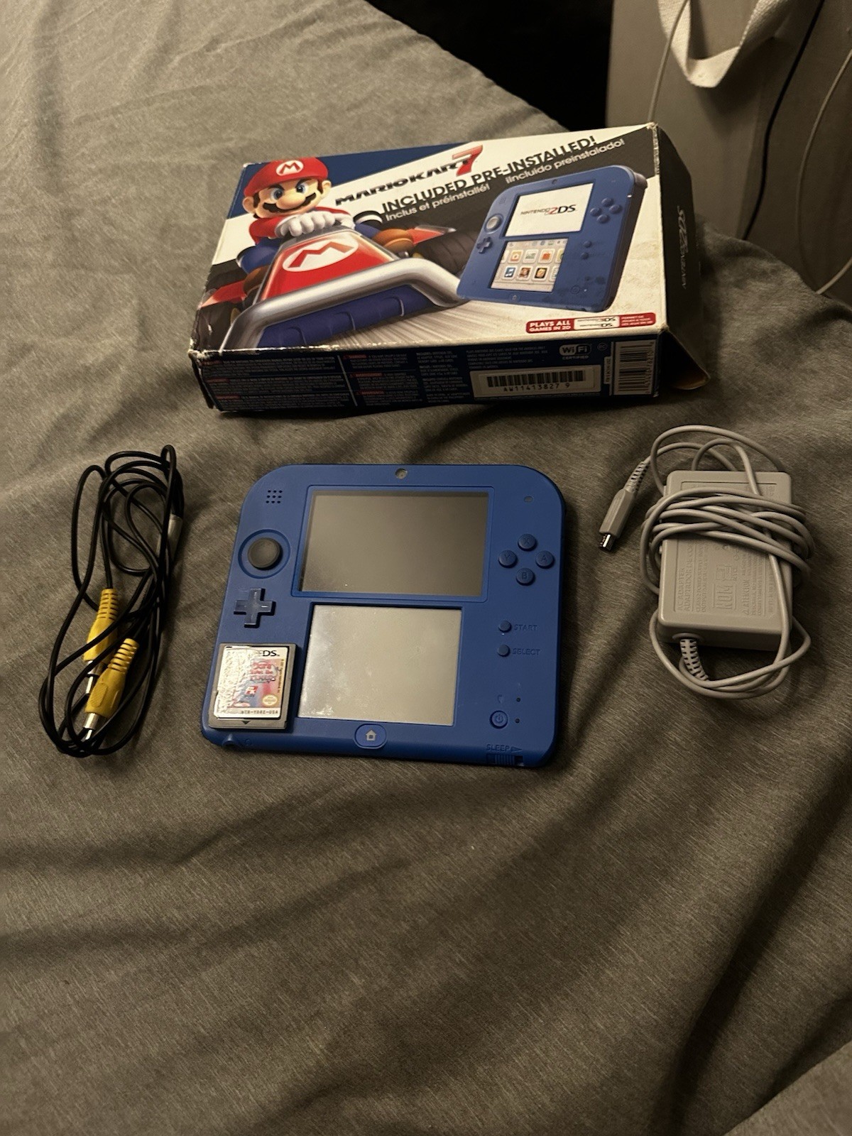 Nintendo 2DS Blue Handheld Console with Mario Kart 7, Wi-Fi, Headphone Jack