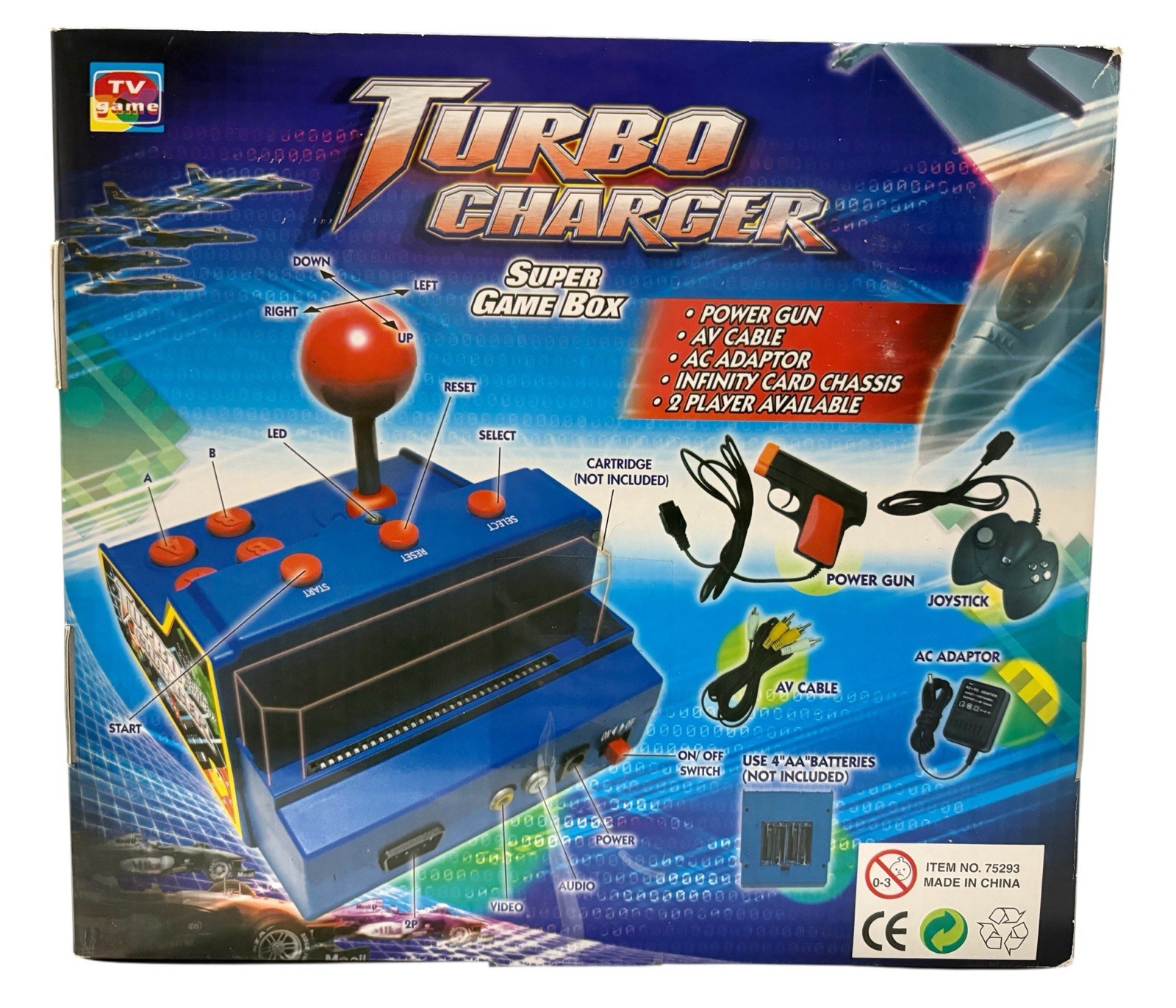 Turbo Charger Super Game Box TV Game Gaming System Blue NIB Retro Type