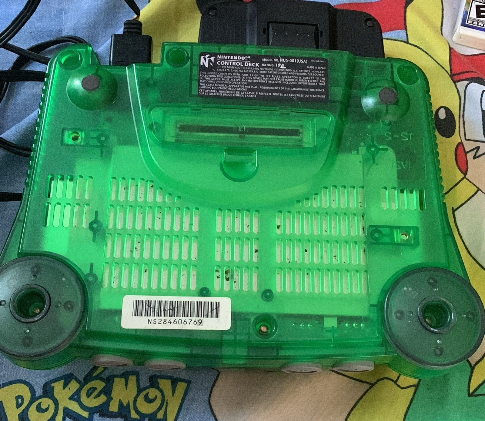 Jungle Green Nintendo 64 N64 Console With Expansion Pack