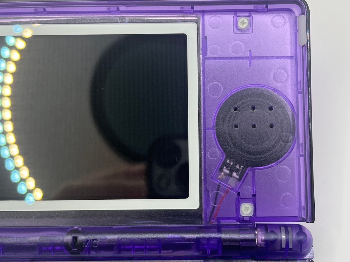 Nintendo DS Lite Console Purple Custom Transparent Clear w/ Stylus & Charger