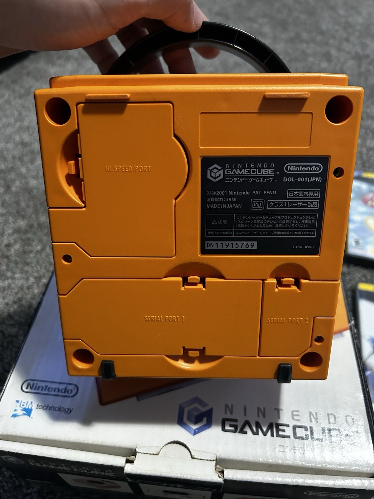 Nintendo GameCube Orange DOL-001 Game Console Tested US/Canada Discs Bundle