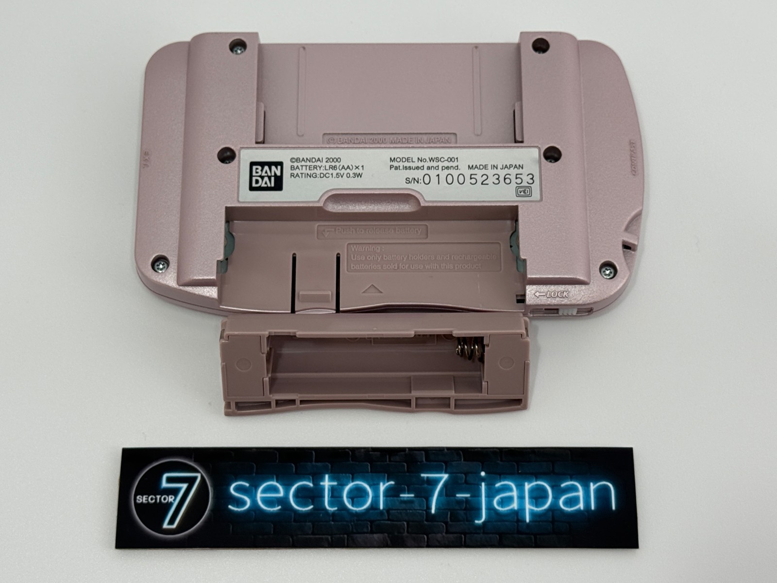 Bandai WonderSwan Color Purple Pink WSC-001 Boxed Handheld Console Working Japan