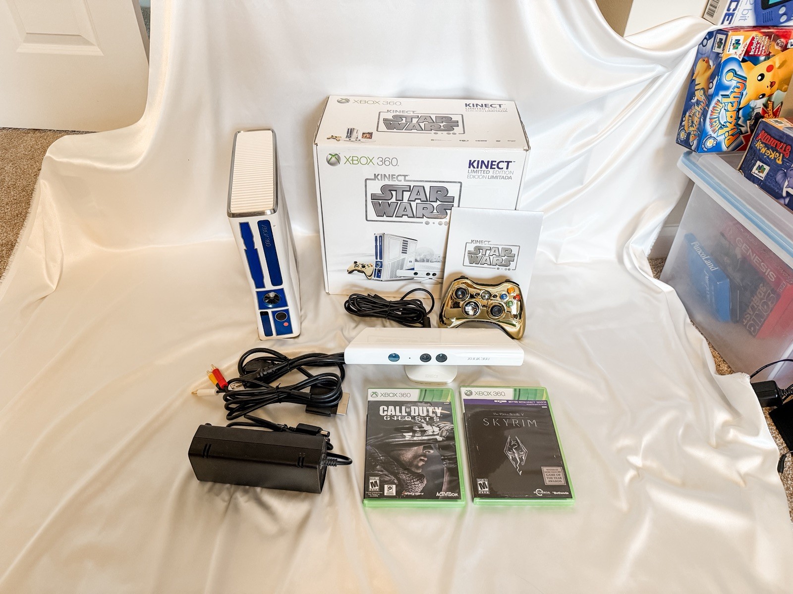 TESTED Microsoft Xbox 360 320GB Kinect Star Wars Limited Edition Console+2 Games