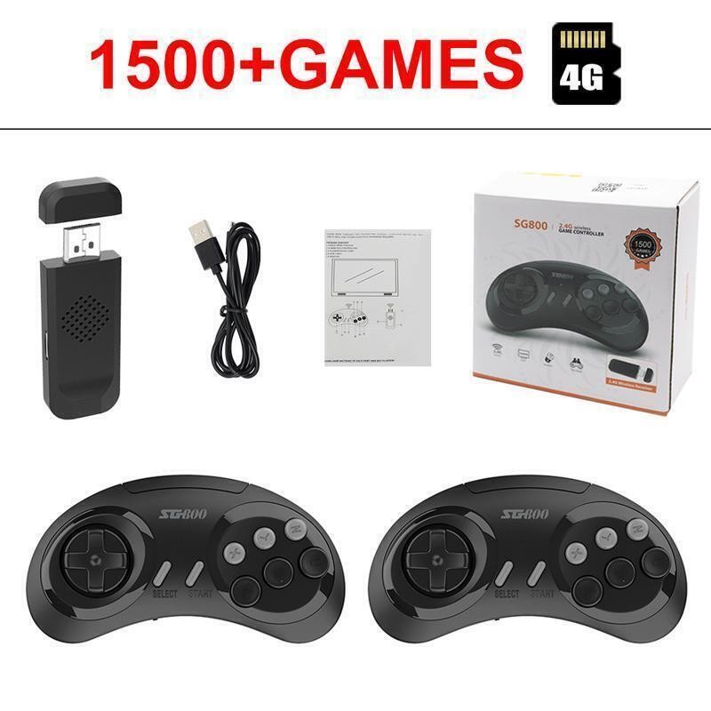 HDMI Retro TV Game Stick Console With 1500+ Games For Sega Genesis 2 Controllers
