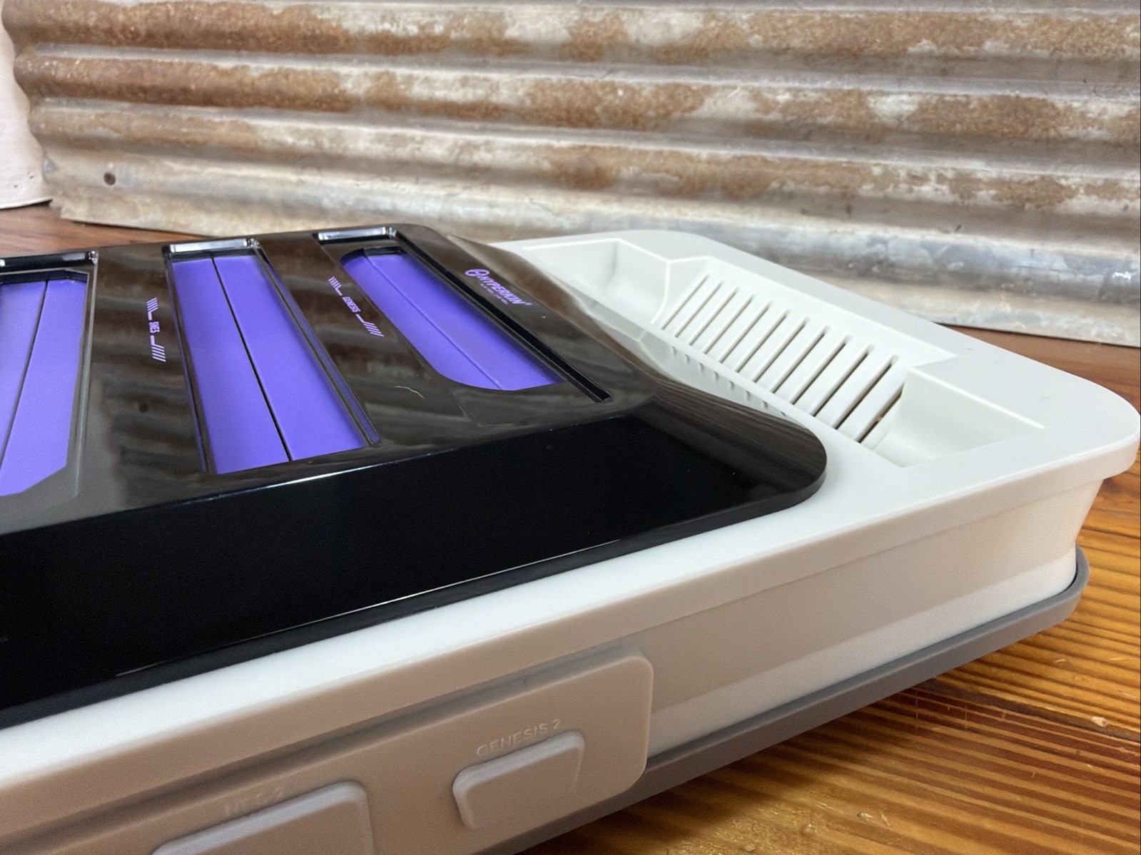 Hyperkin Retron 5 – Console Only (no cords) Grey w/ purple AS IS PARTS or REPAIR