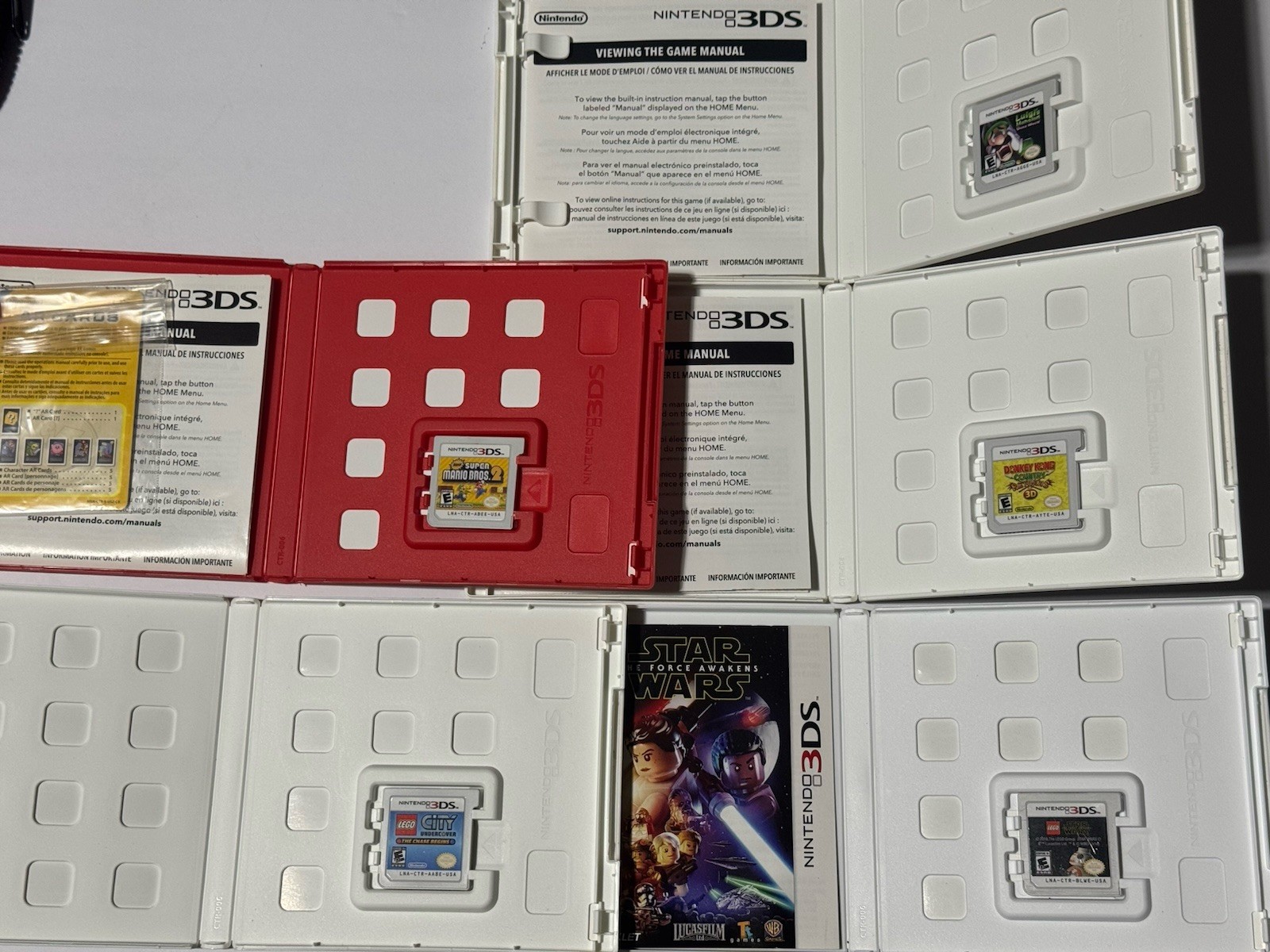 Nintendo 2DS Red Bundle w/ Mario Luigi DK Sonic Boom 3DS Games