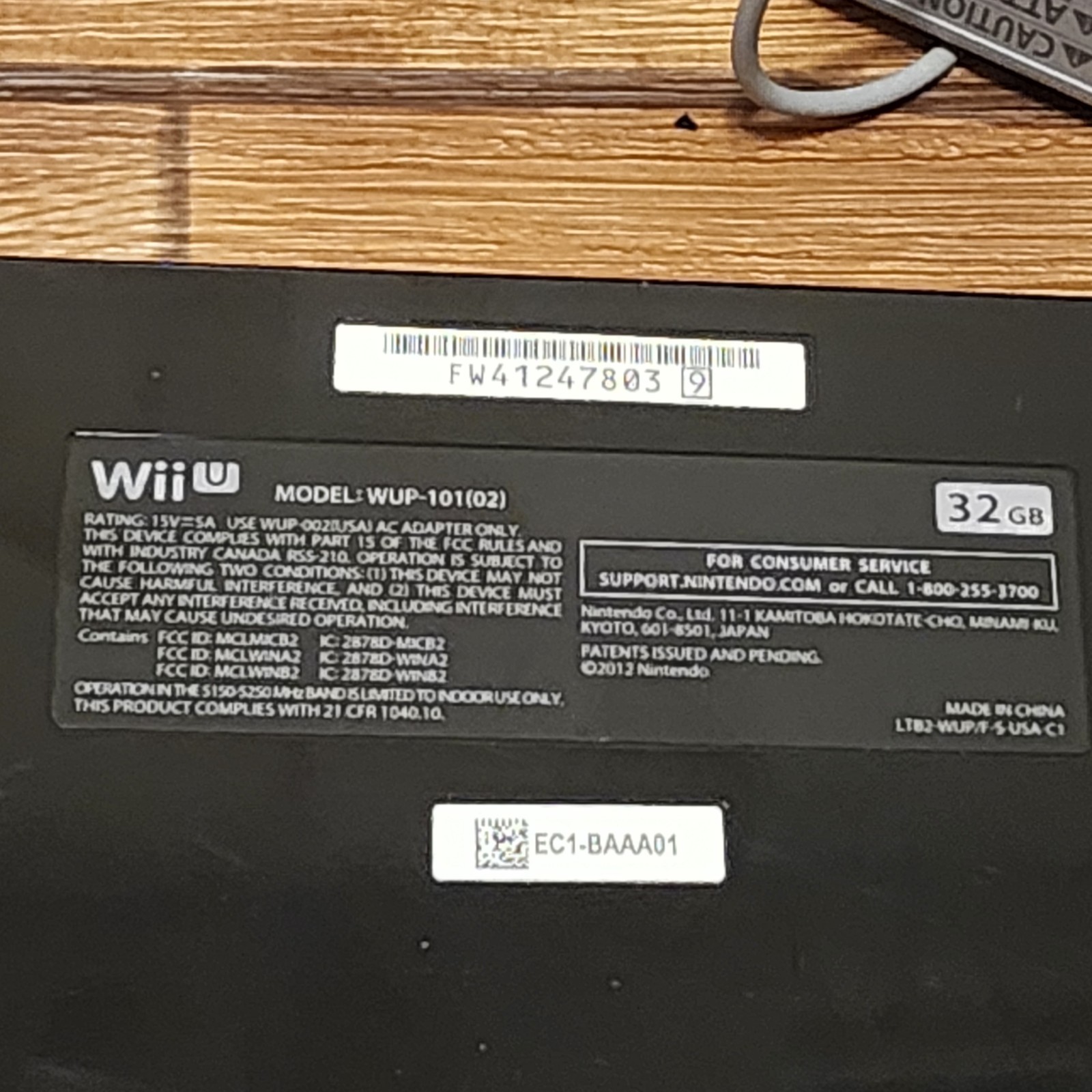 Nintendo Wii U WUP-101(02) 32GB Black Console WUP-010