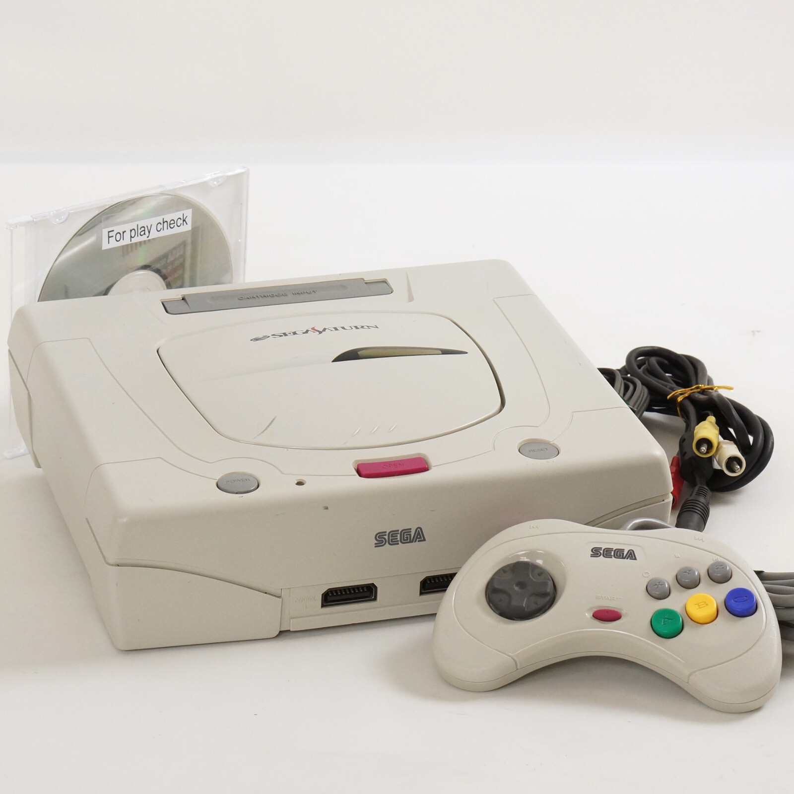 Sega Saturn WHITE Console FREE SHIPPING HST-3220 -NTSC-J CD- Tested System 83271