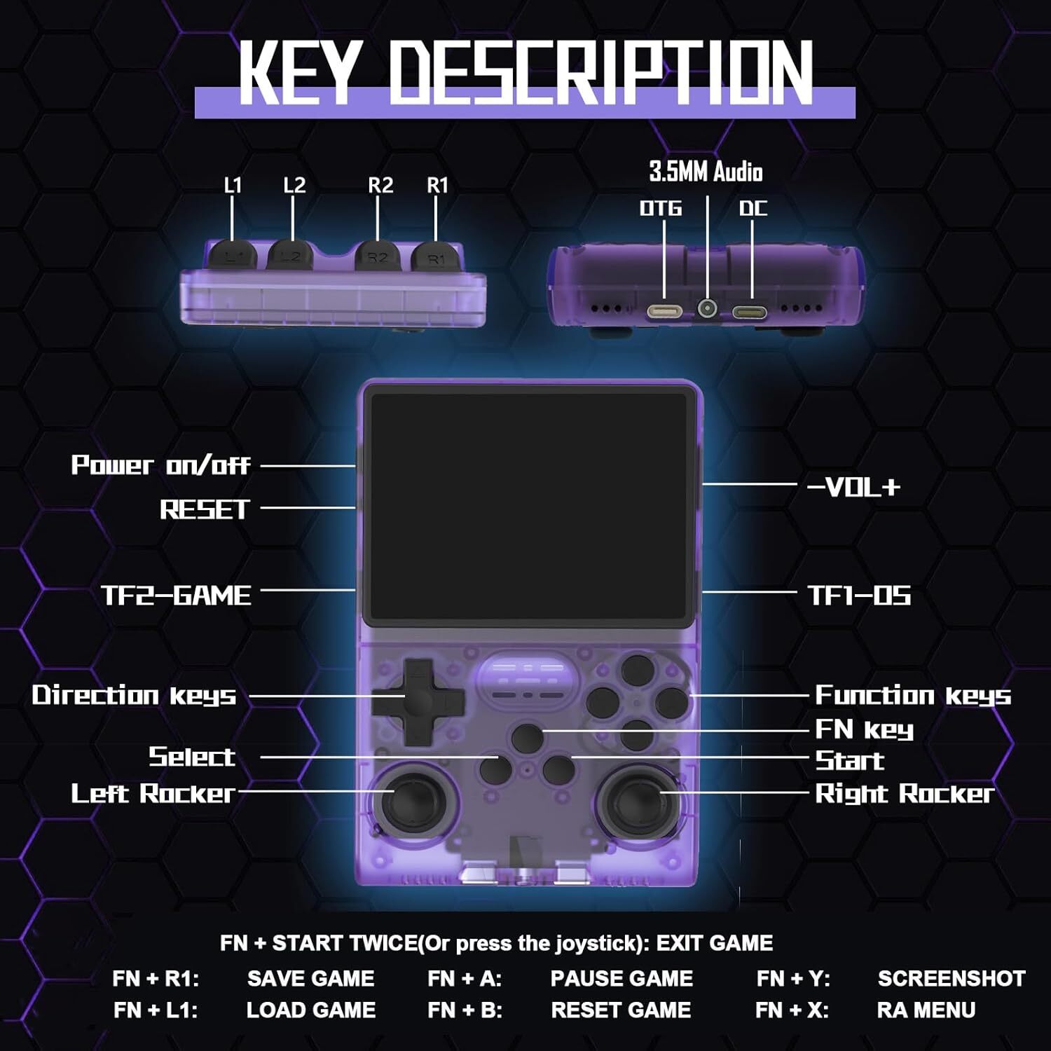 R36S Retro Handheld Video Game Console Linux System 3.5 Inch IPS Screen