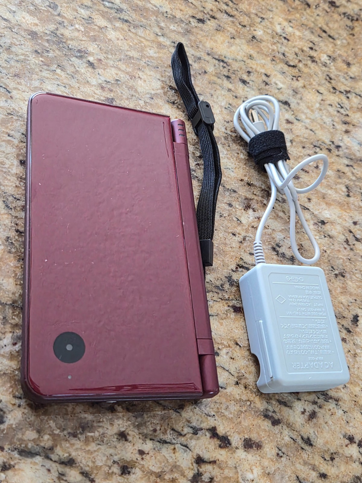 Nintendo DSi LL Burgundy Handheld Console + AC Adapter & Case *READ