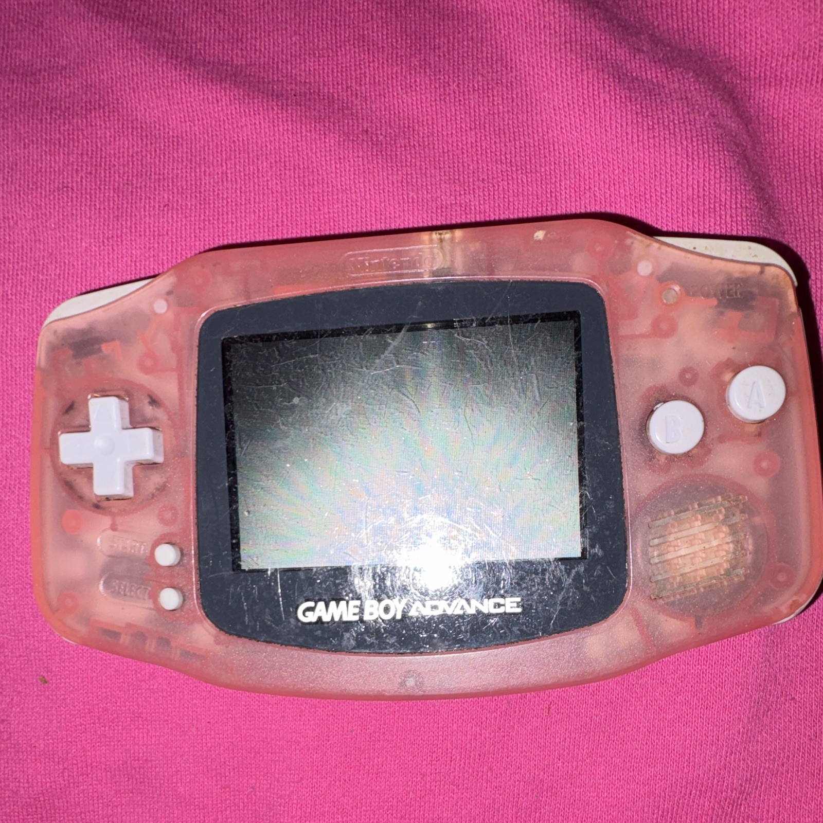Nintendo Game Boy Advance AGB-001 Pink Handheld System w/ Headphone Jack