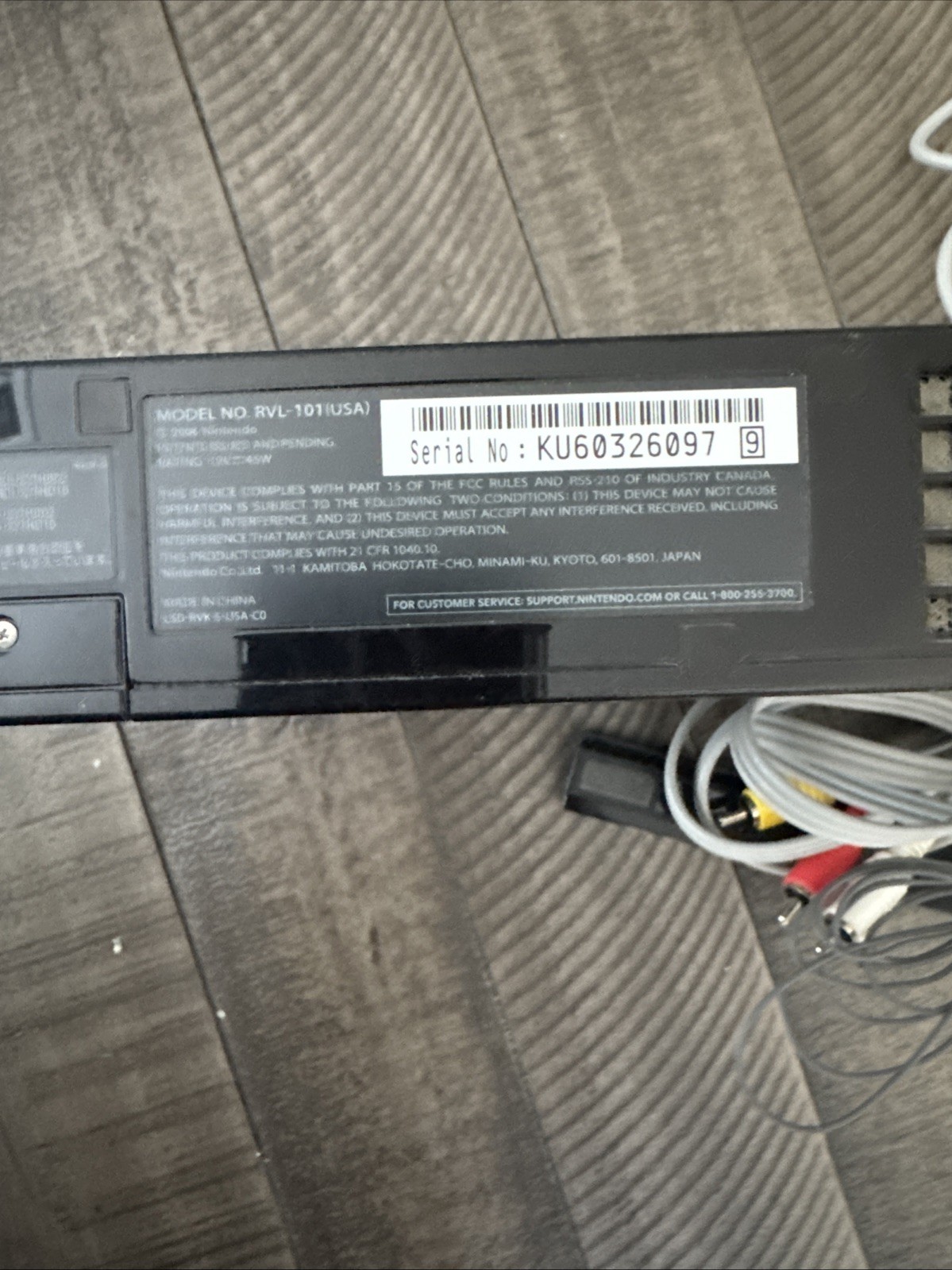 Nintendo Black Wii Console Tested Working With Power, AV Cable, And Sensor Bar