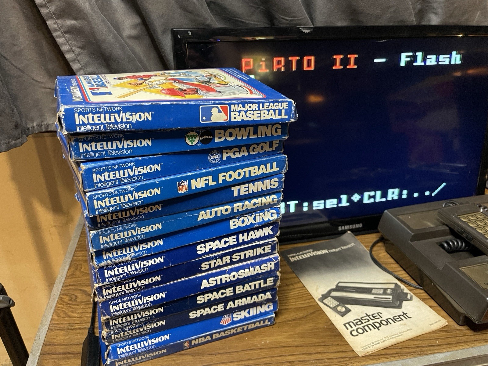 Intellivision Game Console Composite Mod + 32 CIB Games, Multicart, Intellivoice