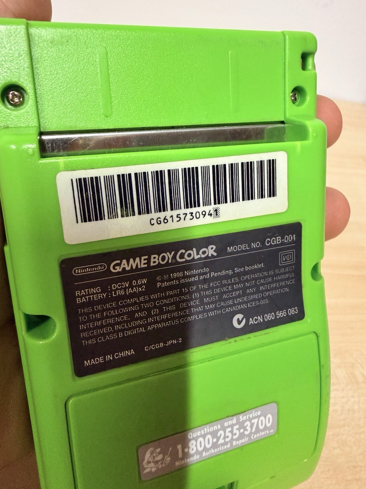 Nintendo Game Boy Color Kiwi/Lime Green Handheld System (CGB-001) [Tested/Works]