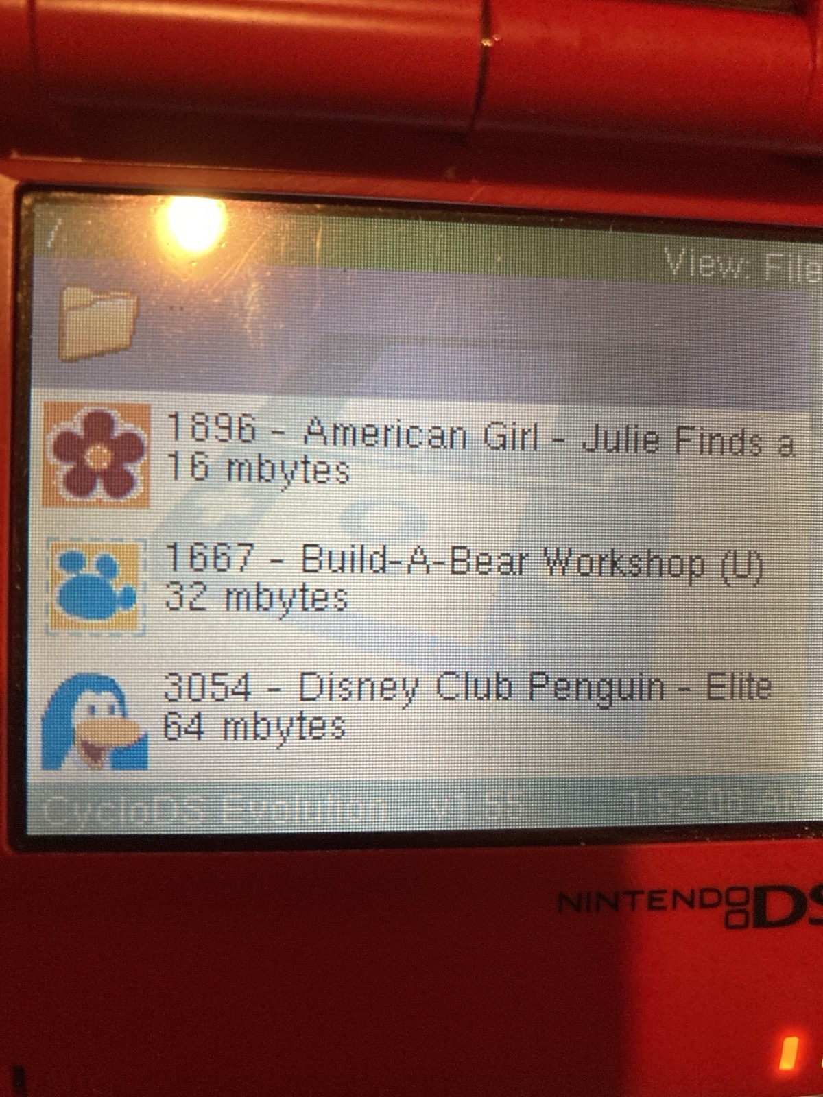 Nintendo DS Red Handheld Dual Screen Console with EVOLUTION MULTI-GAMES ON 2GB