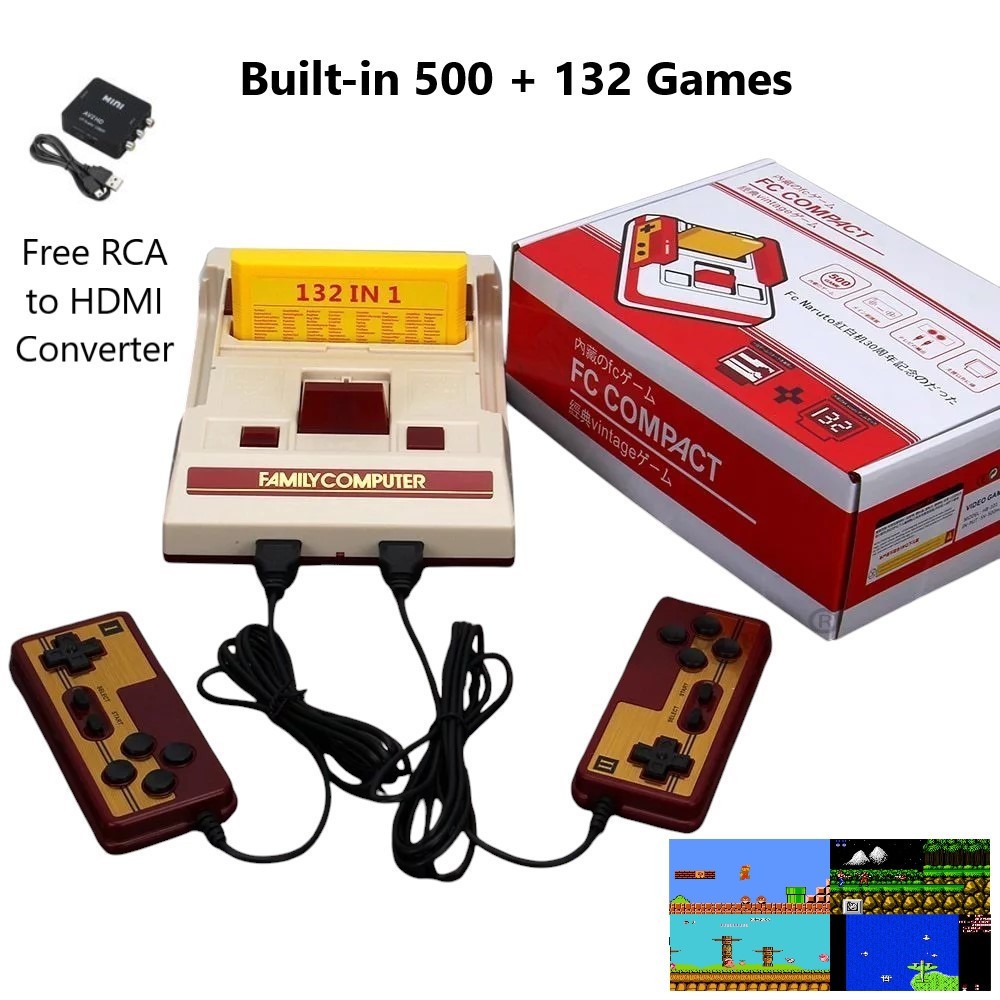 Retro Video Game Console + HDMI FC Family Computer Compact Nintendo Games
