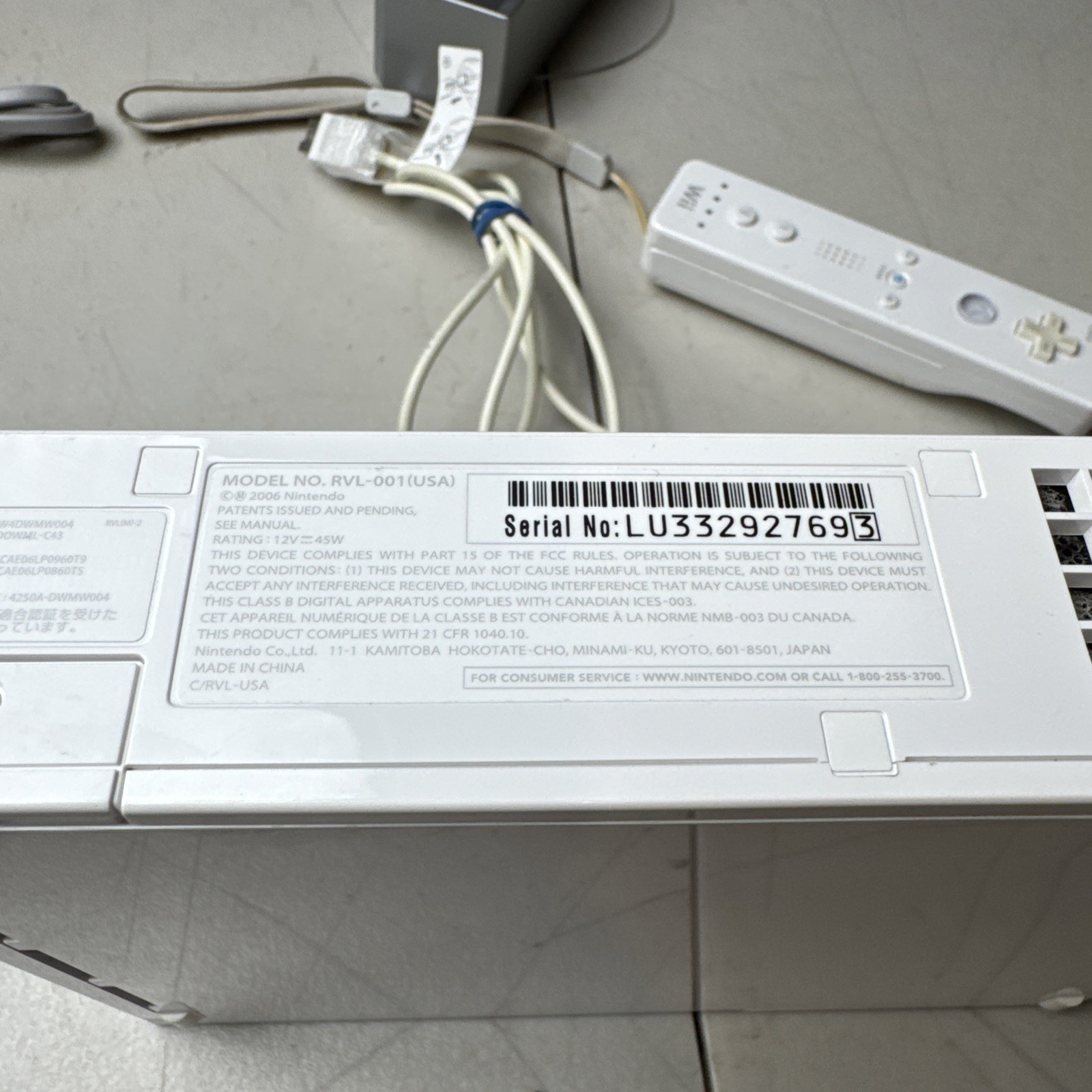 Nintendo Wii System Console White RVL-001 with Controller Tested Working