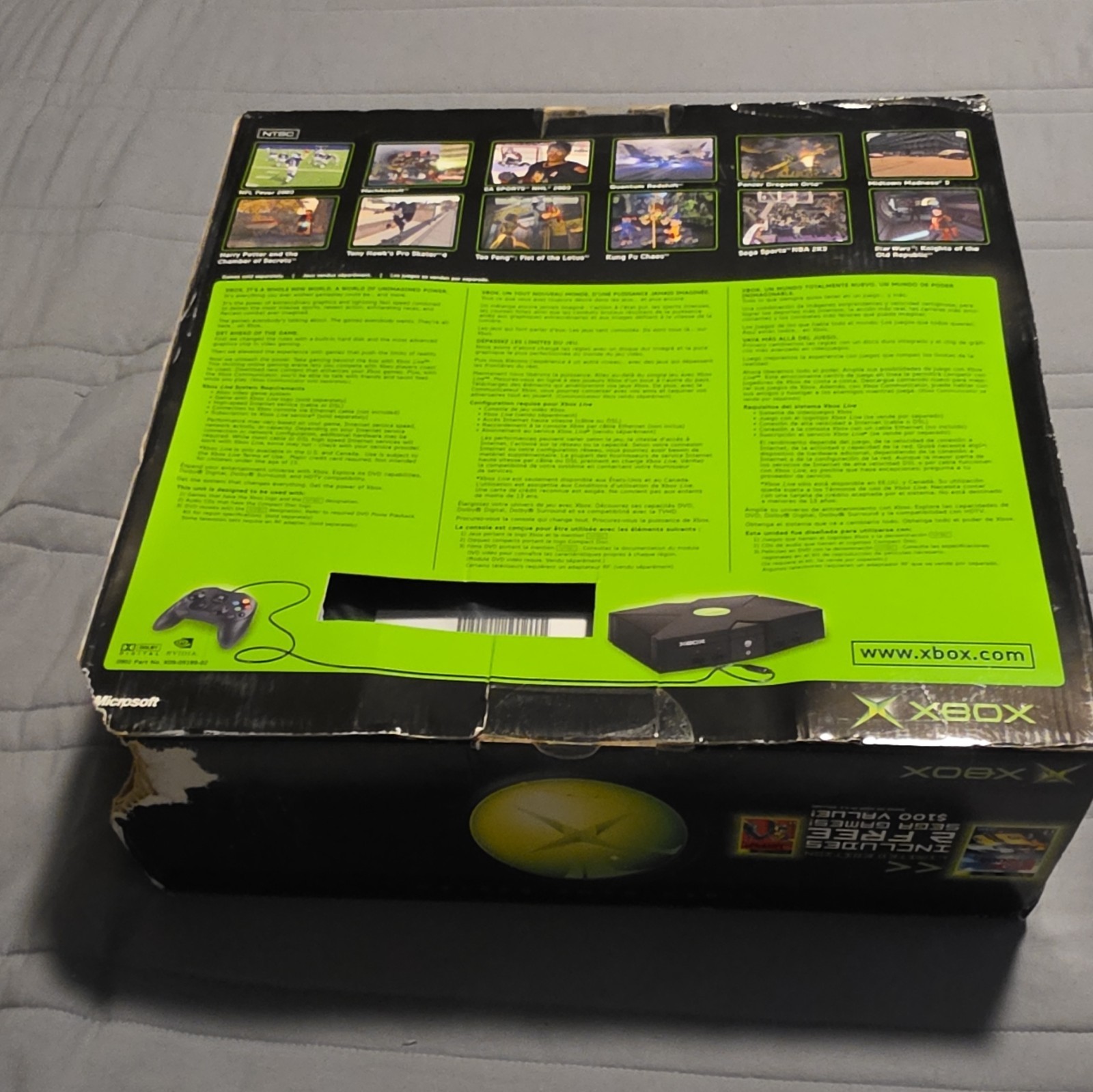 Microsoft Xbox Console 8GB Black/Green NTSC-U/C Composite RCA Internet Browsing