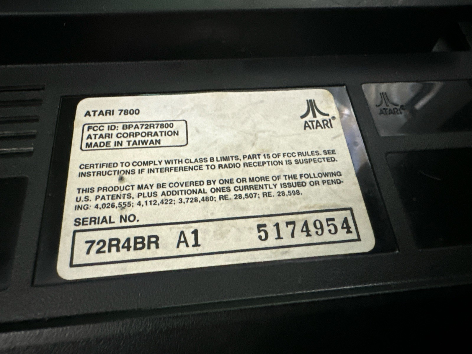 Atari 7800 ProSystem Console, 2 Controllers and All Cords. Tested and Working!