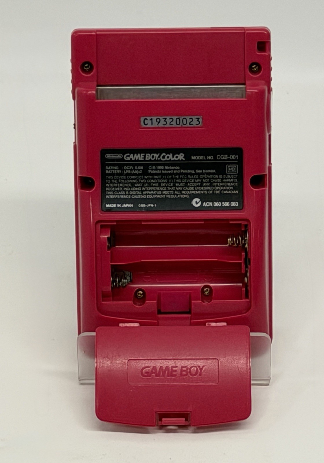 Gameboy Color Console Berry Pink Nintendo GBC Tested Works CGB-001