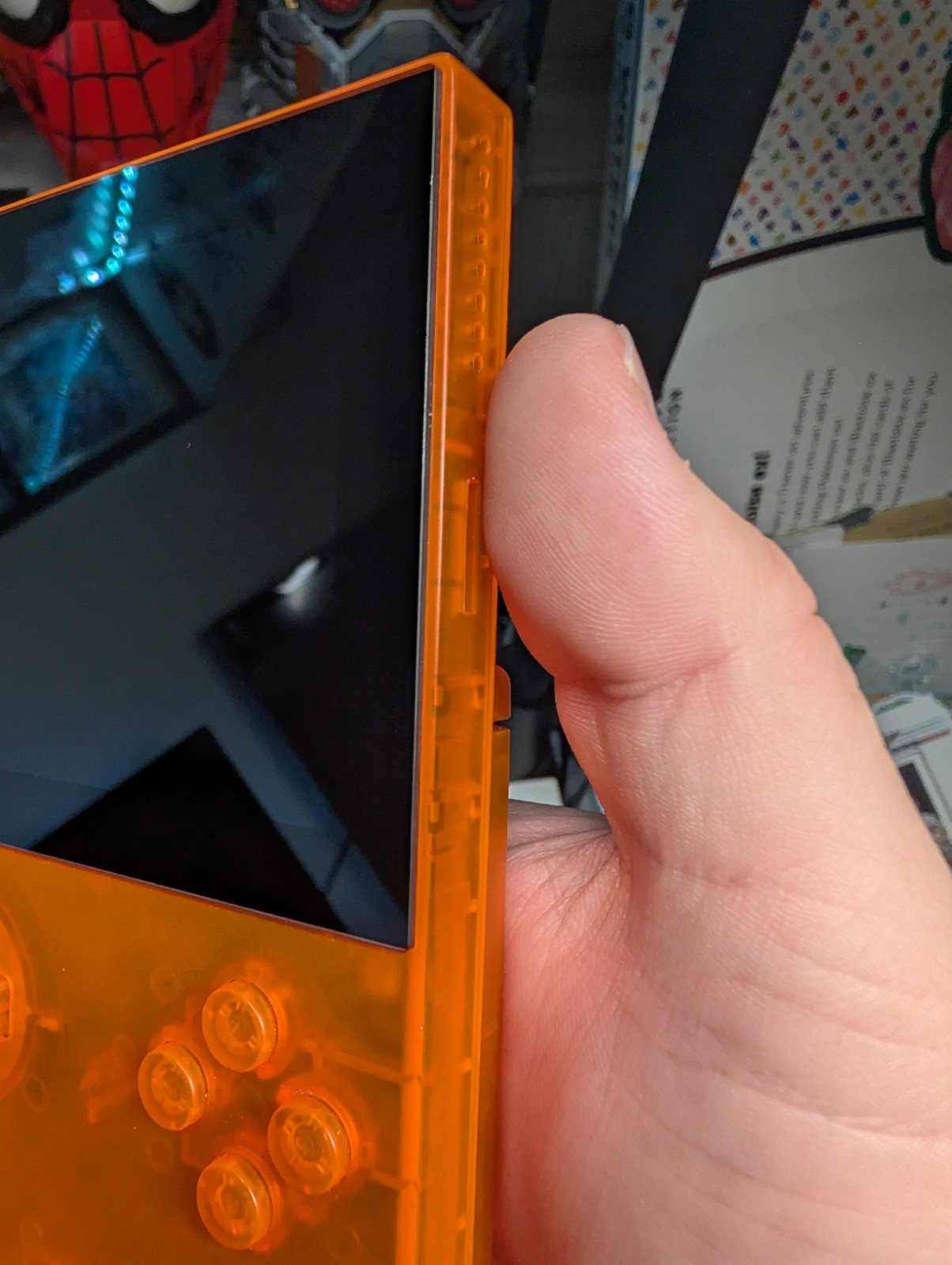 Analogue Pocket Handheld – Transparent Orange Limited Edition w/ pokemon silver